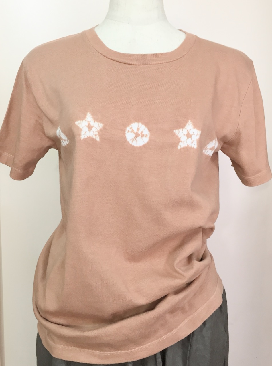 絞り染 Tシャツ ピンクベージュ Iichi ハンドメイド クラフト作品 手仕事品の通販