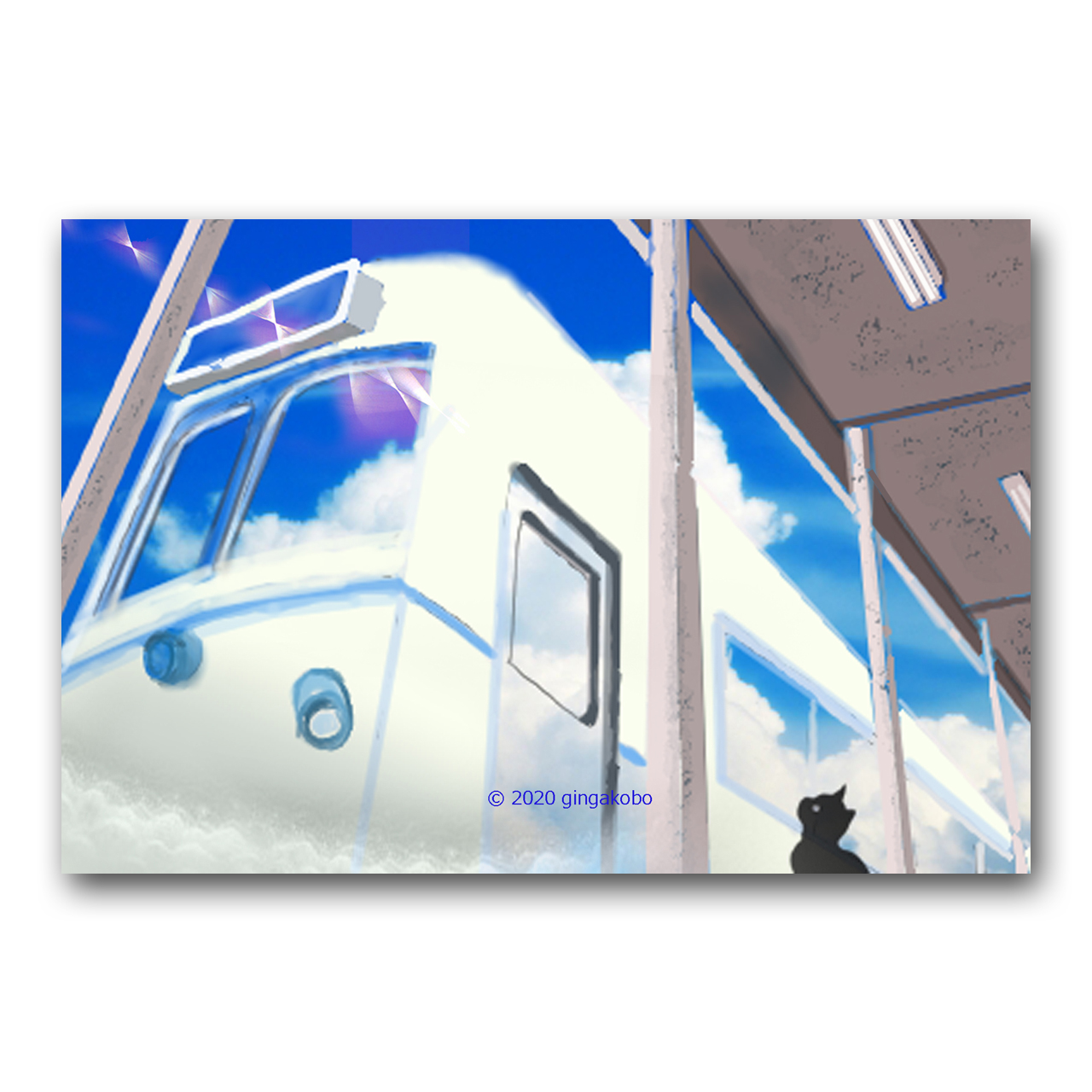 夢往き電車の切符を握りしめて ほっこり癒しのイラストポストカード2枚組 No 1091 Iichi ハンドメイド クラフト作品 手仕事品の通販