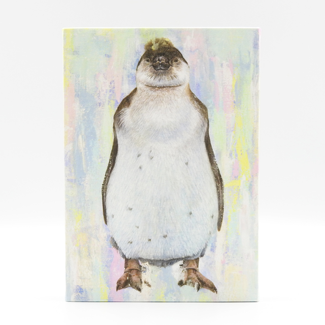 A5サイズ 絵画パネル ペンギン子 全面ニス塗装 Iichi ハンドメイド クラフト作品 手仕事品の通販