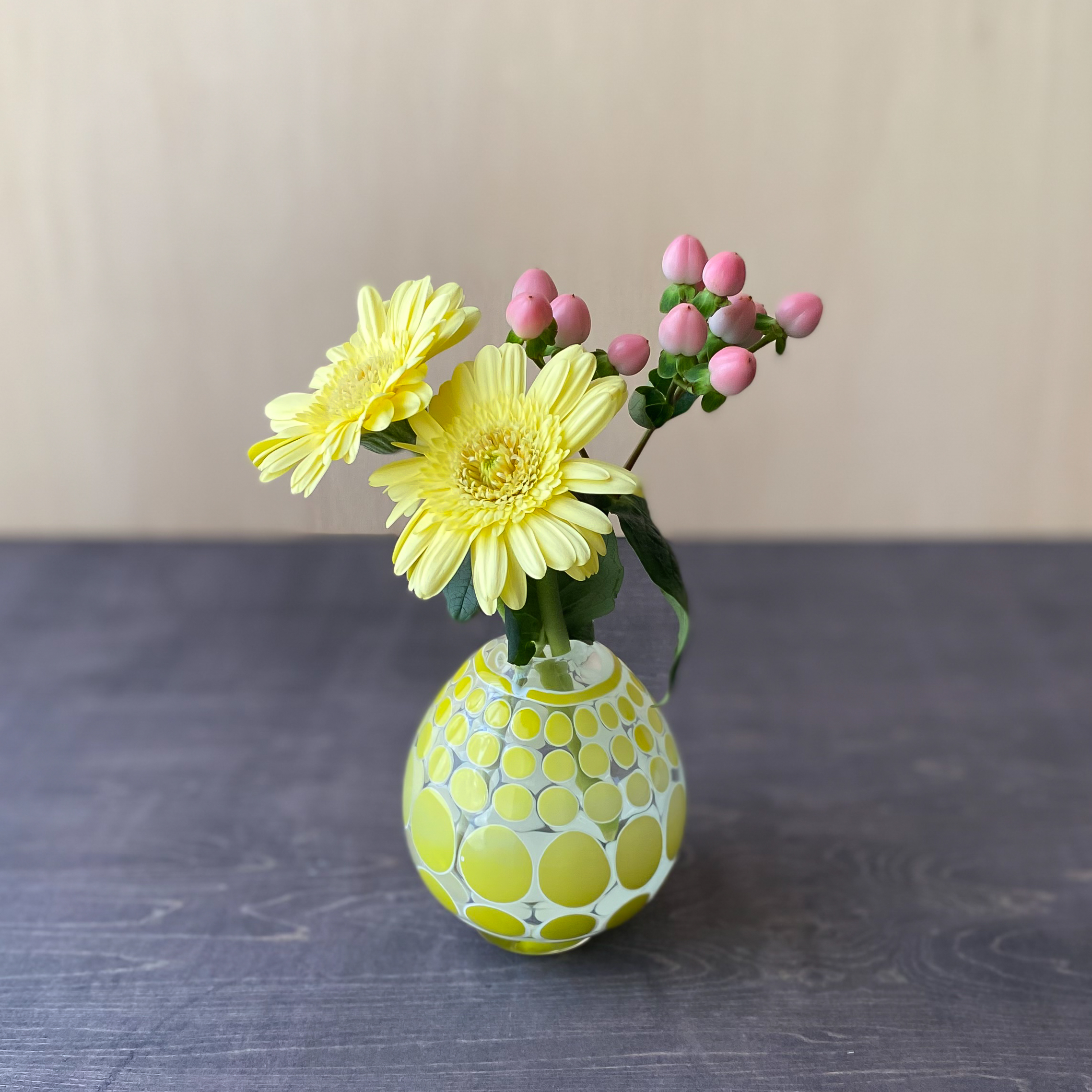 Pattern Vase 花挿し 黄丸 Iichi ハンドメイド クラフト作品 手仕事品の通販