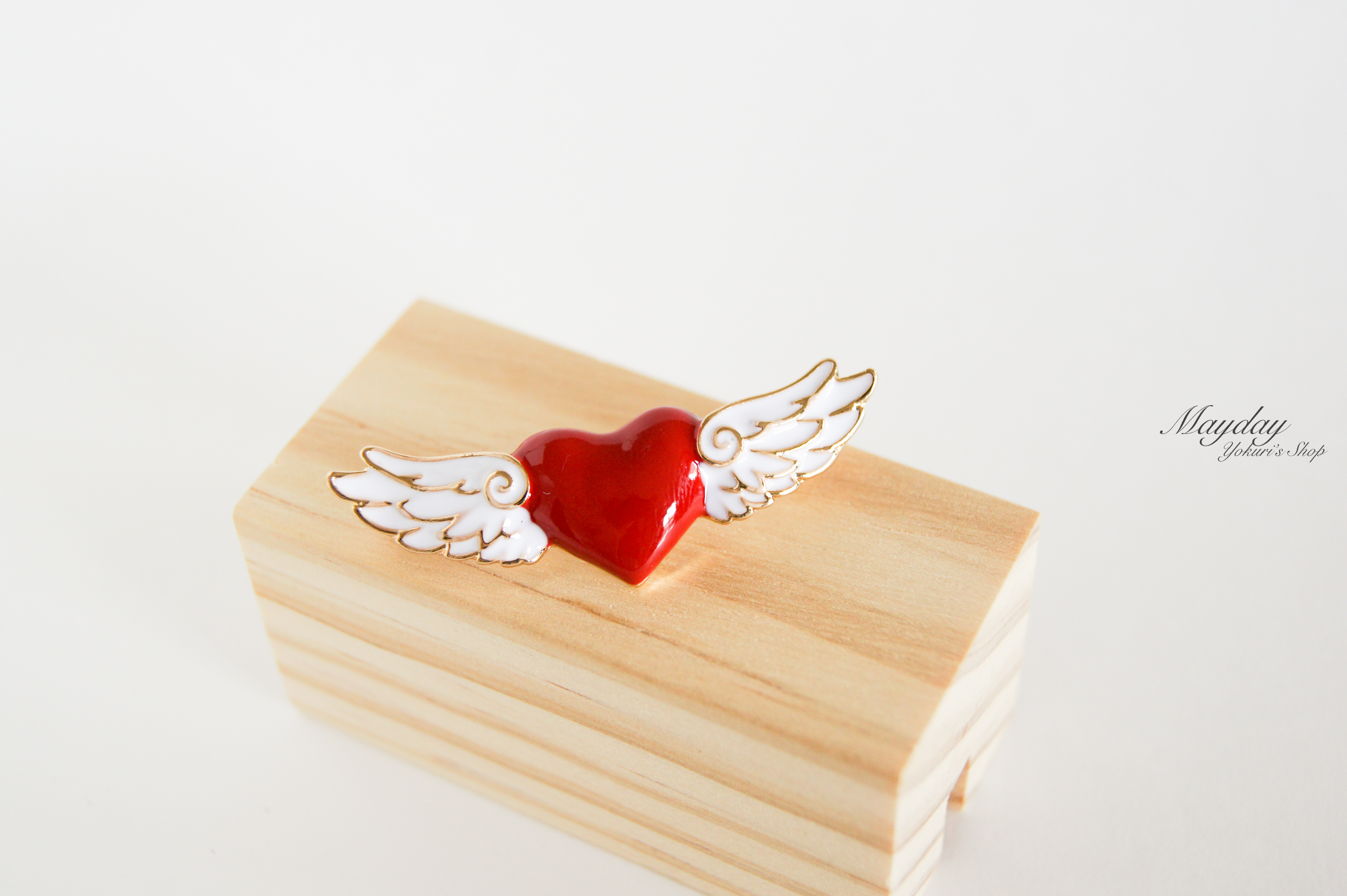 天使の羽のハートのブローチ エンジェル Iichi ハンドメイド クラフト作品 手仕事品の通販
