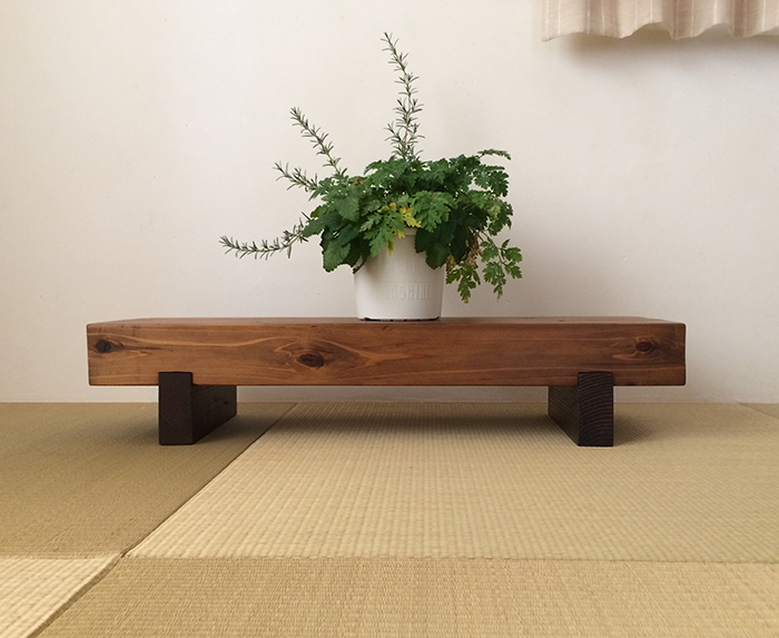 横幅サイズ指定できます どっしり木製ローテーブル 花台 テレビ台 Iichi ハンドメイド クラフト作品 手仕事品の通販