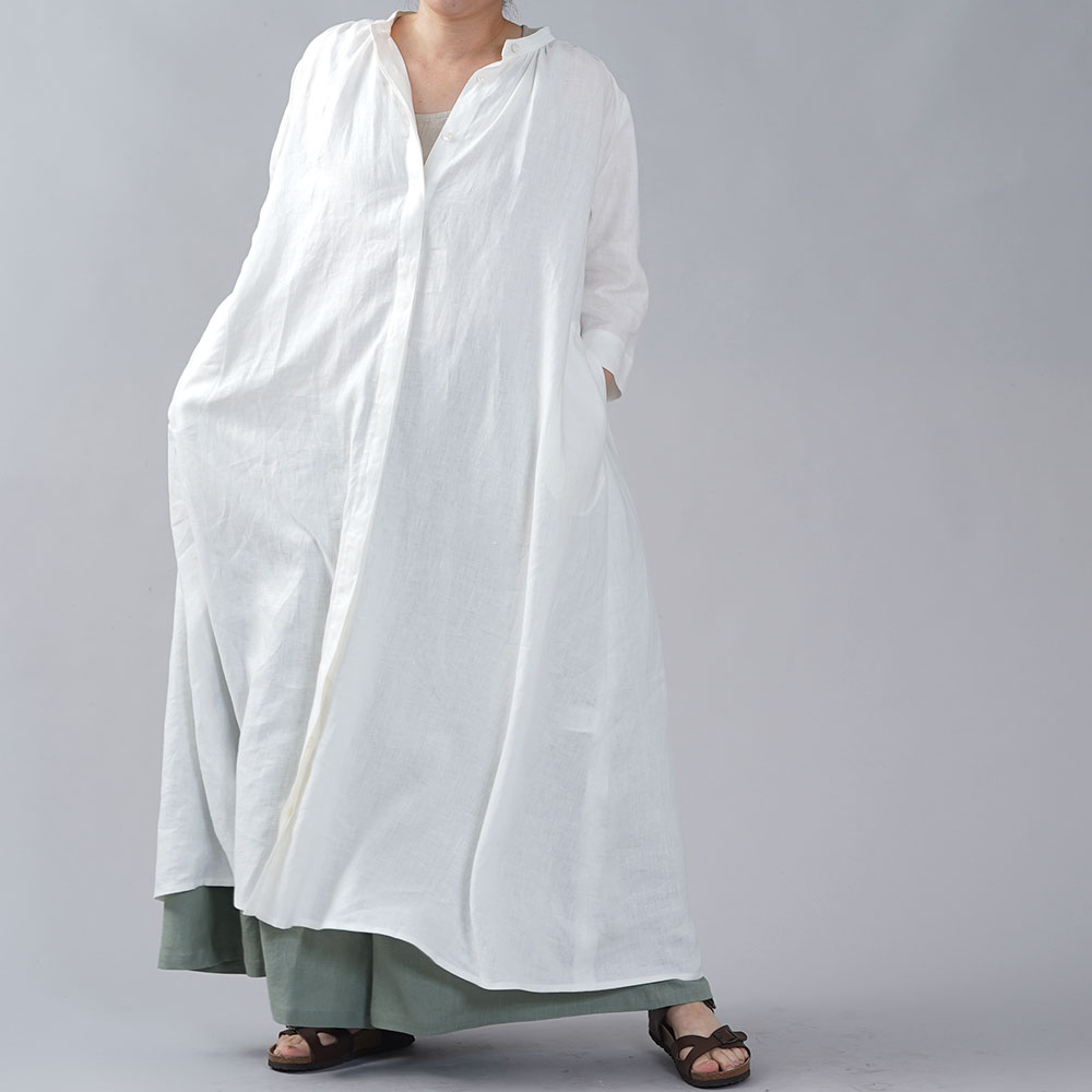 割引 ワンピース リネン ホワイト ロングワンピース Www Indiashopps Com