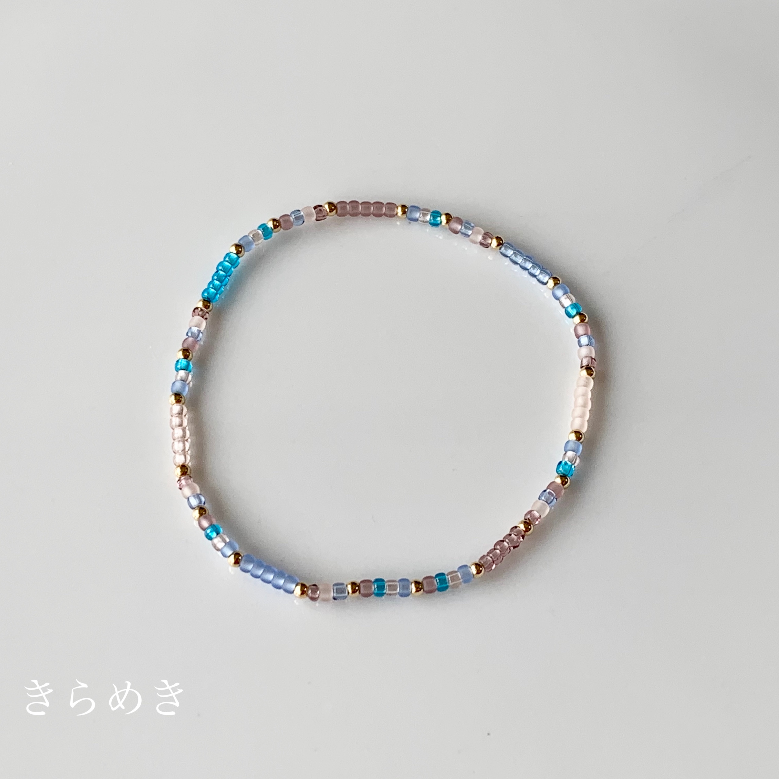 14kgf 紫陽花 ゴムブレスレット | iichi ハンドメイド・クラフト作品 