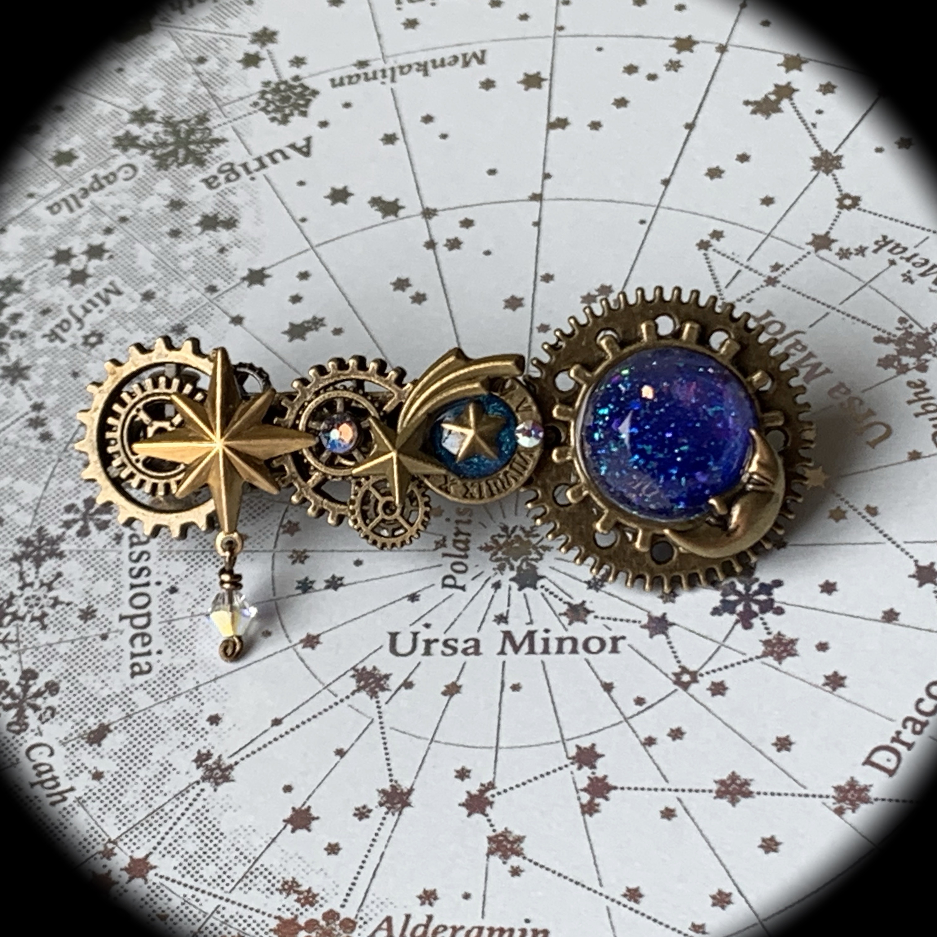 受注製作 アルクトスの光彩 スチームパンク バレッタ Iichi ハンドメイド クラフト作品 手仕事品の通販