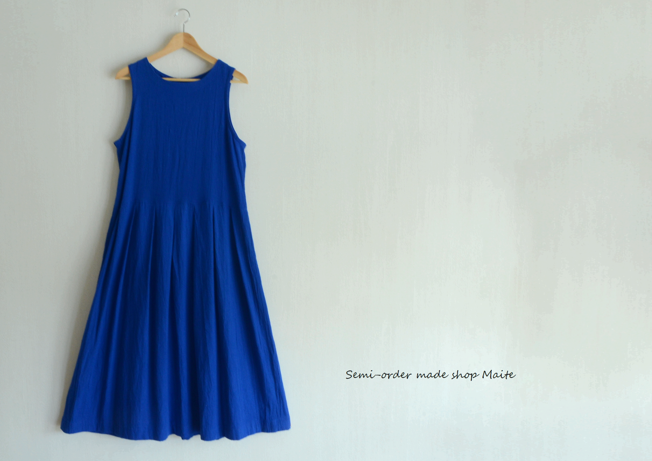海より青いマキシワンピース ジャンパースカート Iichi ハンドメイド クラフト作品 手仕事品の通販
