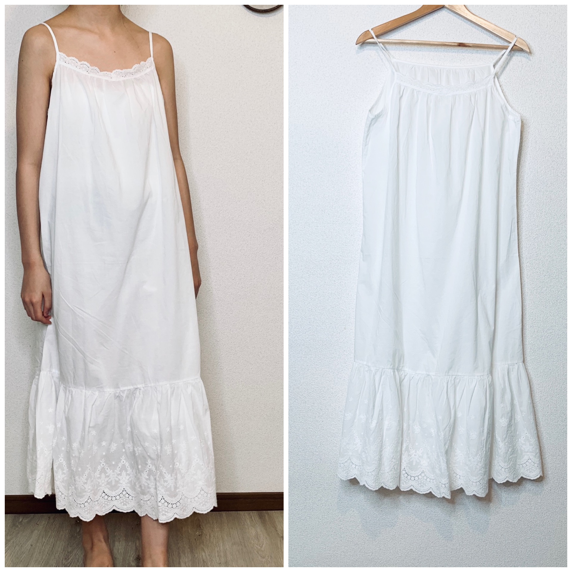 キャミインナーワンピース オフ白 Iichi ハンドメイド クラフト作品 手仕事品の通販