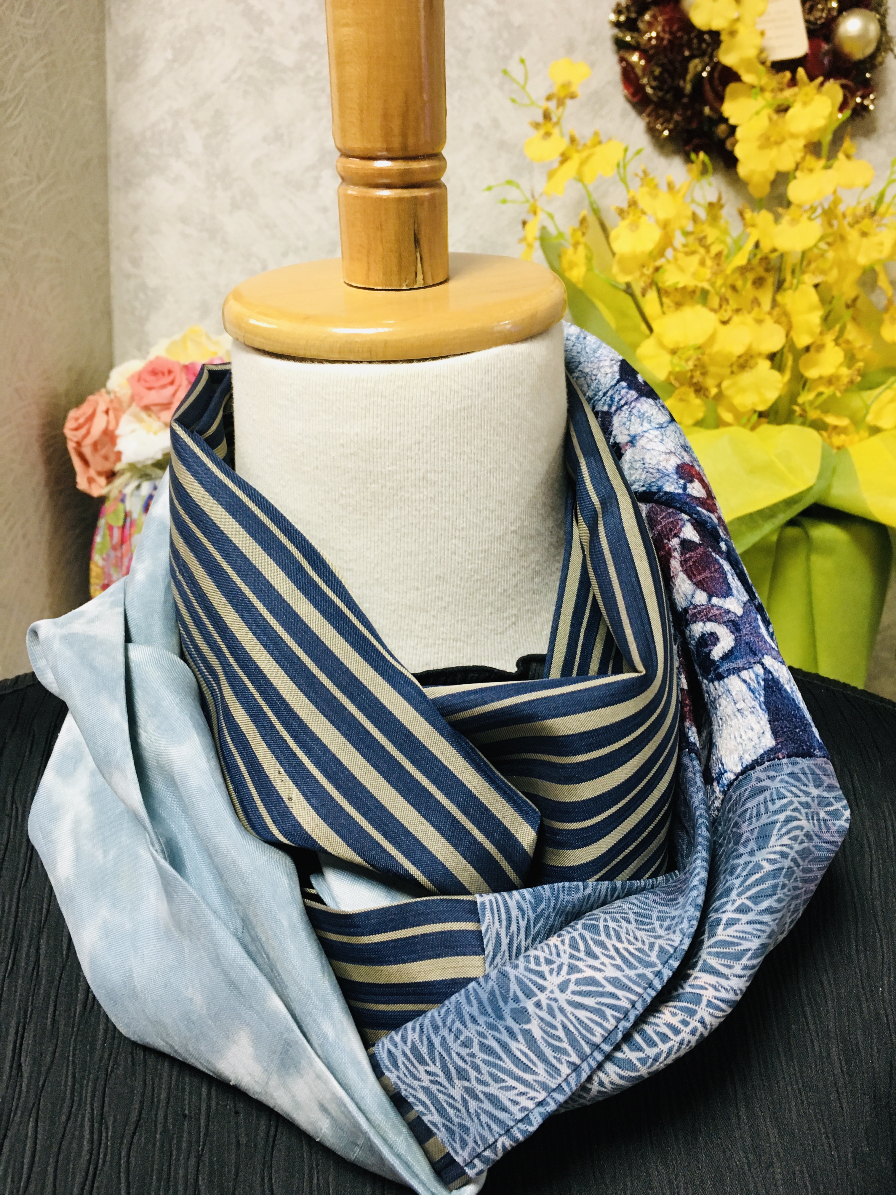 67 和布パッチワークおしゃれスヌード Iichi ハンドメイド クラフト作品 手仕事品の通販