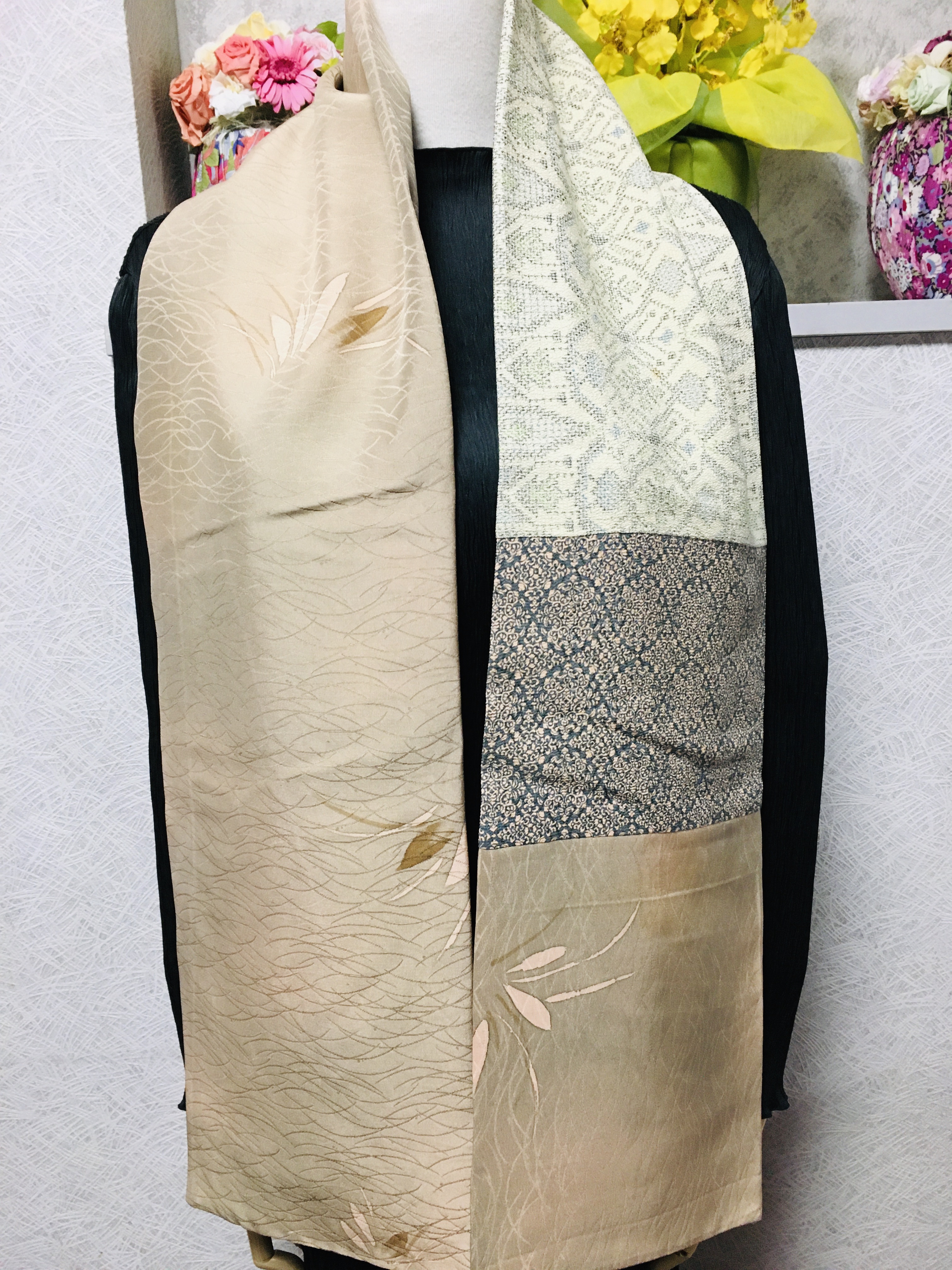 84 和布パッチワークおしゃれストール Iichi ハンドメイド クラフト作品 手仕事品の通販