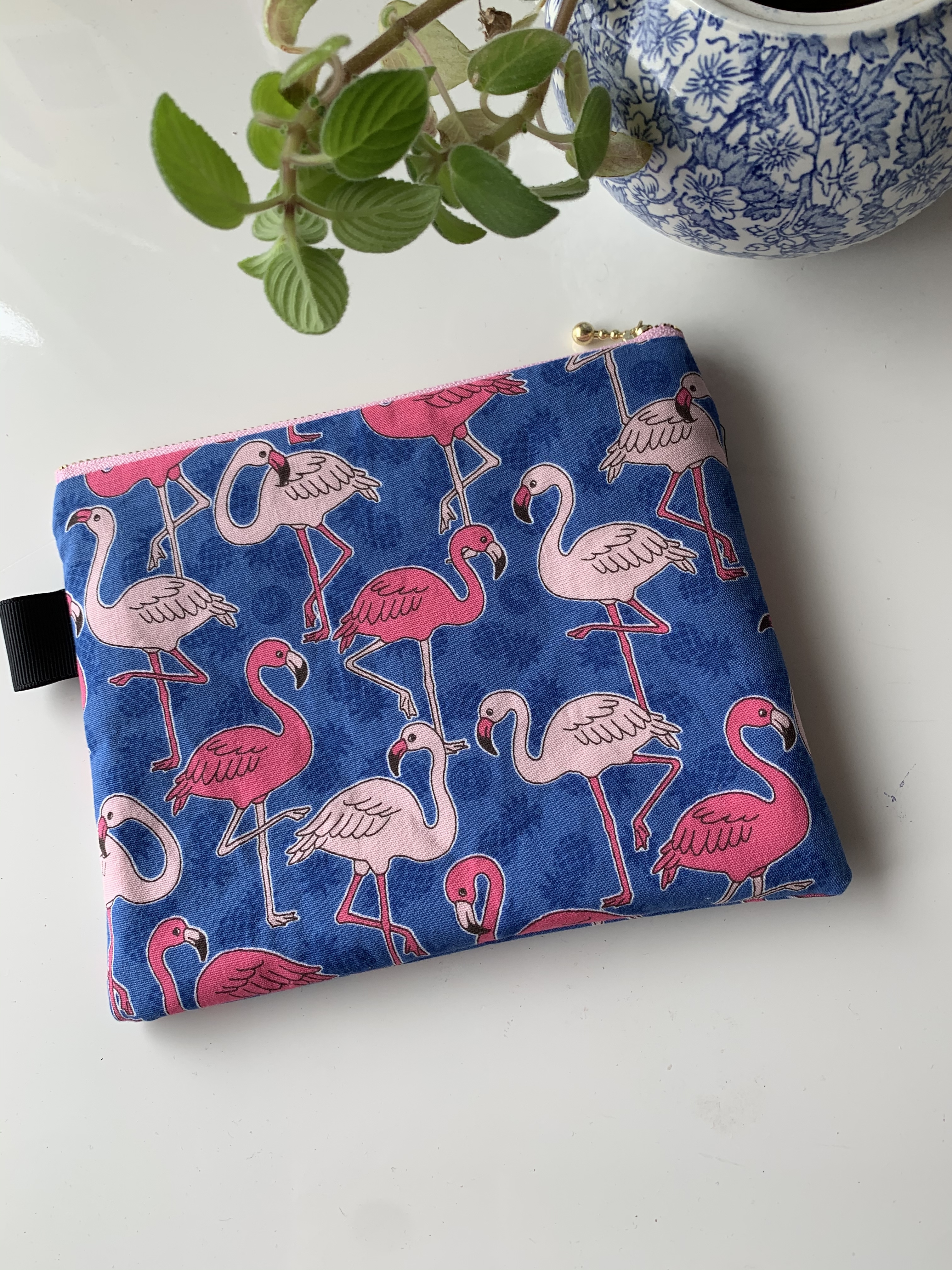 フラット マルチポーチ フラミンゴ柄 Iichi ハンドメイド クラフト作品 手仕事品の通販