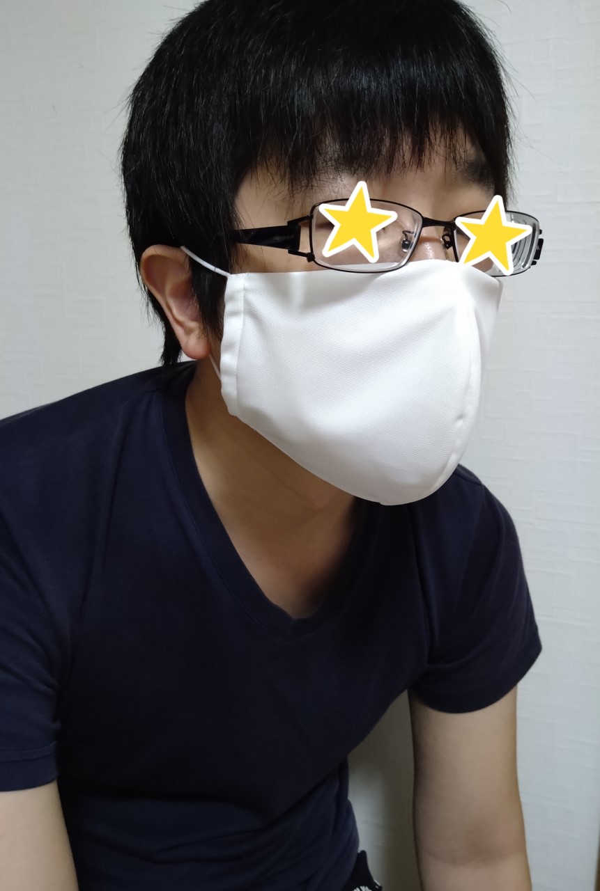 即日発送可能 呼吸する快適夏マスク 男性用ホワイト Iichi ハンドメイド クラフト作品 手仕事品の通販