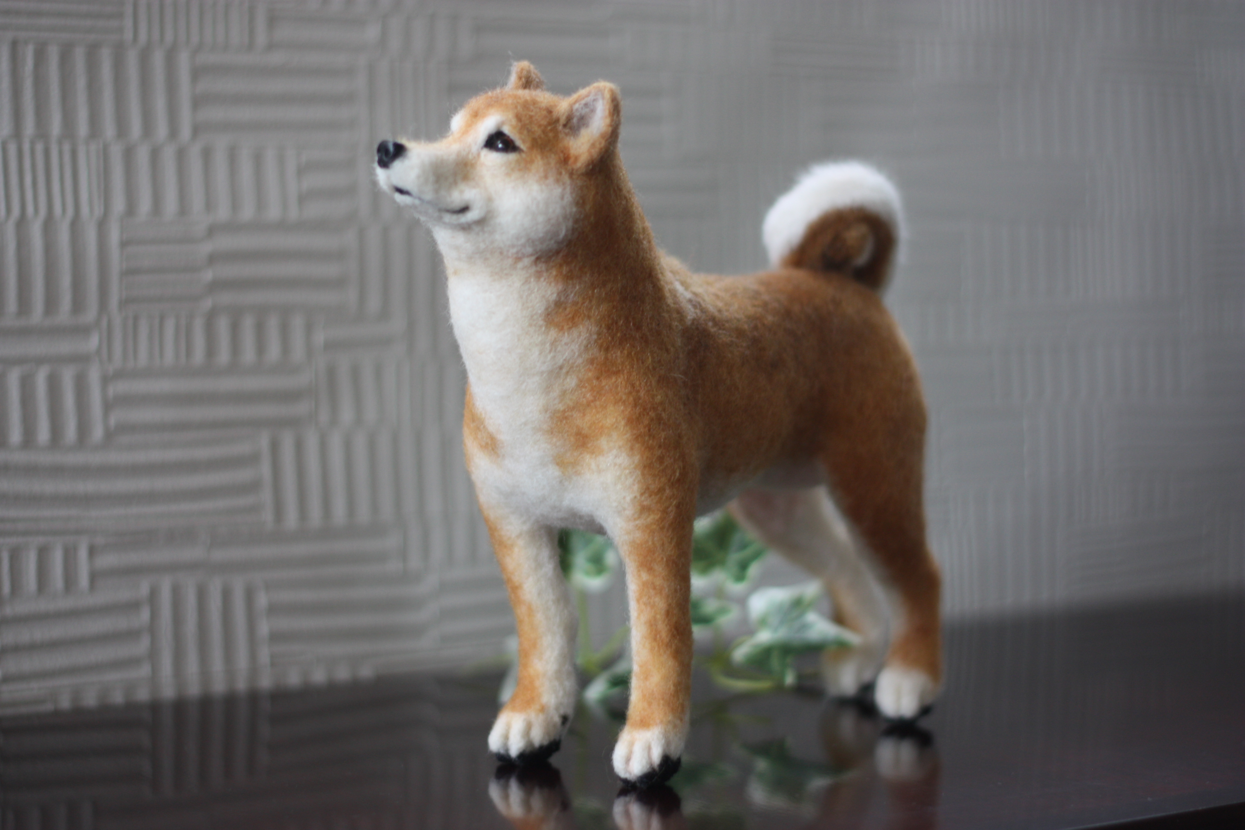 国産原料100% ハンドメイド 羊毛フェルト 犬 柴犬 30cm - 通販