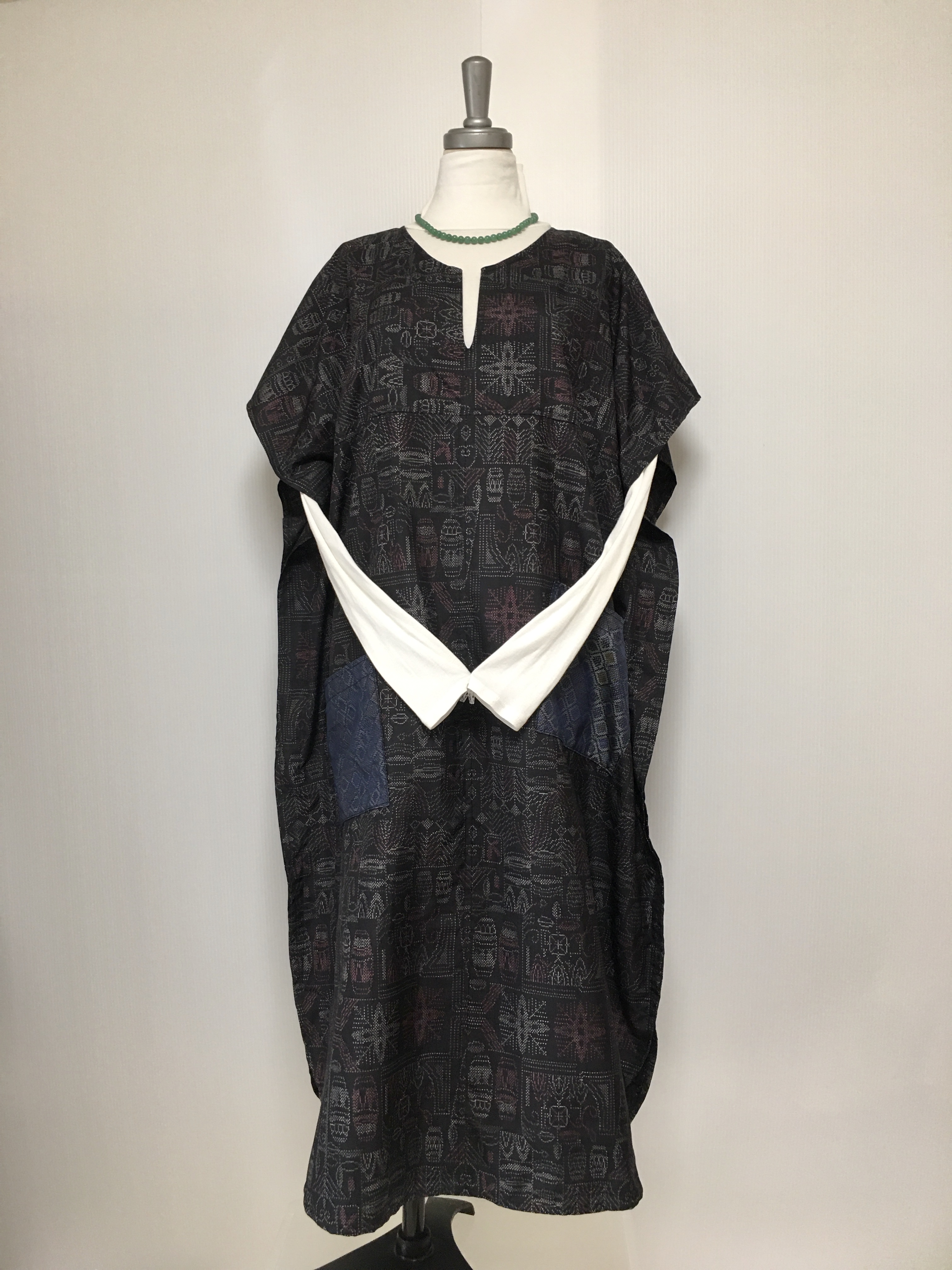 期間限定価格 試着のみ 秋上品 大島紬 5マルキ 着物リメイク 七分袖 ロングフレアワンピース 売れ筋 Www Yourazlawyer Com