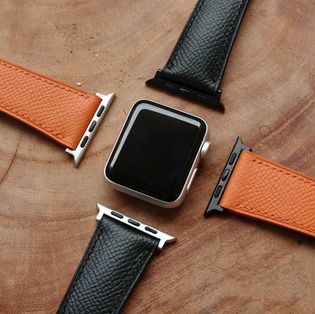 s黒☆アップルウォッチバンド 高級レザー 本革ベルト Apple Watch