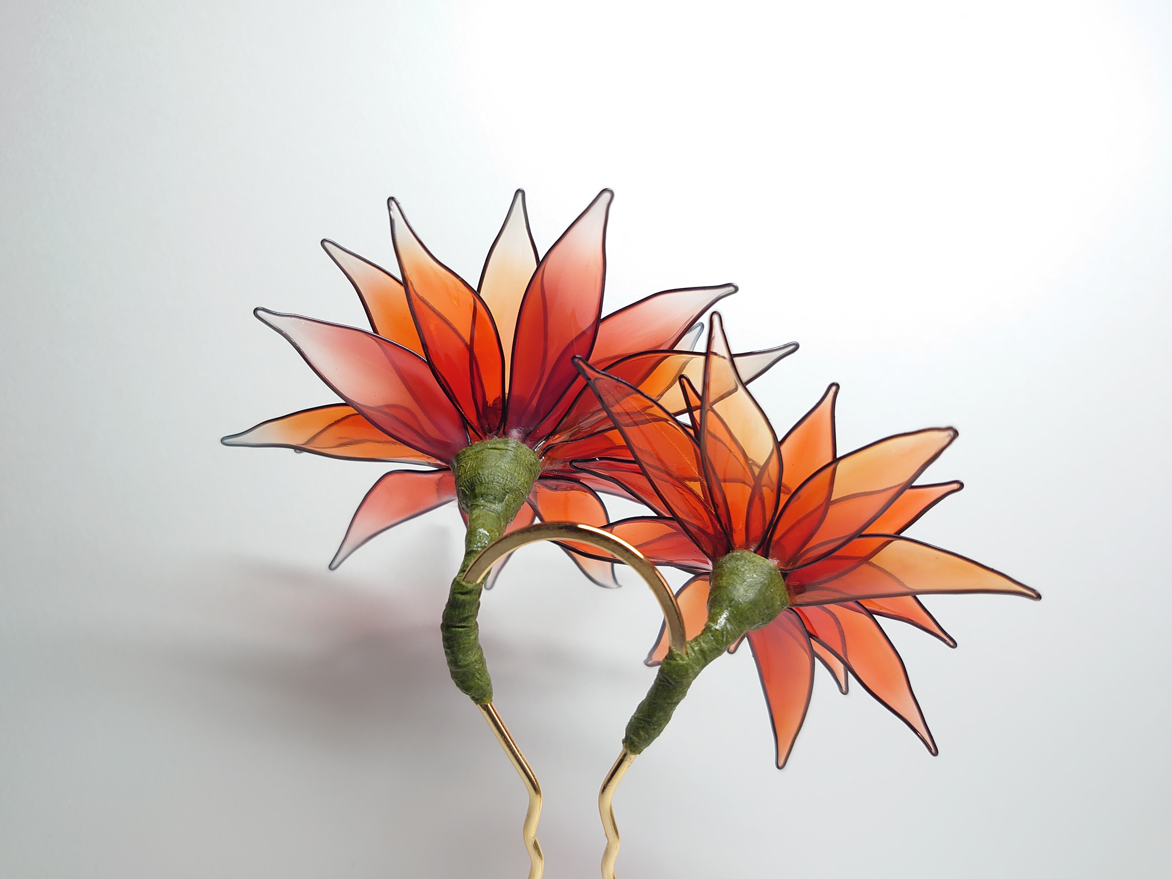 ガザニアの髪飾り Iichi ハンドメイド クラフト作品 手仕事品の通販