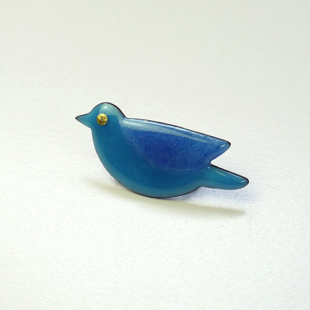 七宝焼ブローチ 青い鳥 水色 Iichi ハンドメイド クラフト作品 手仕事品の通販