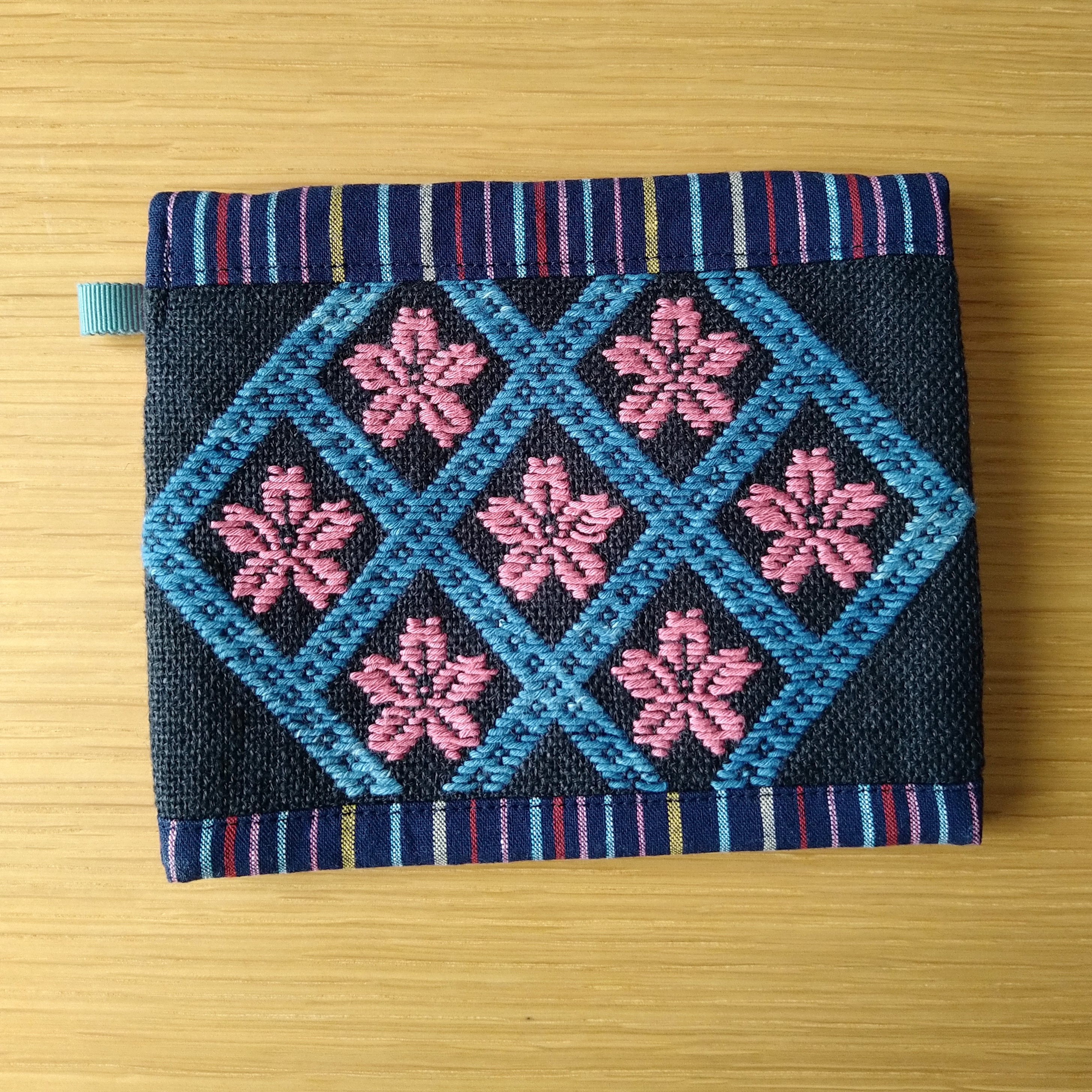 桜こぎんの二つ折りポーチ Iichi ハンドメイド クラフト作品 手仕事品の通販