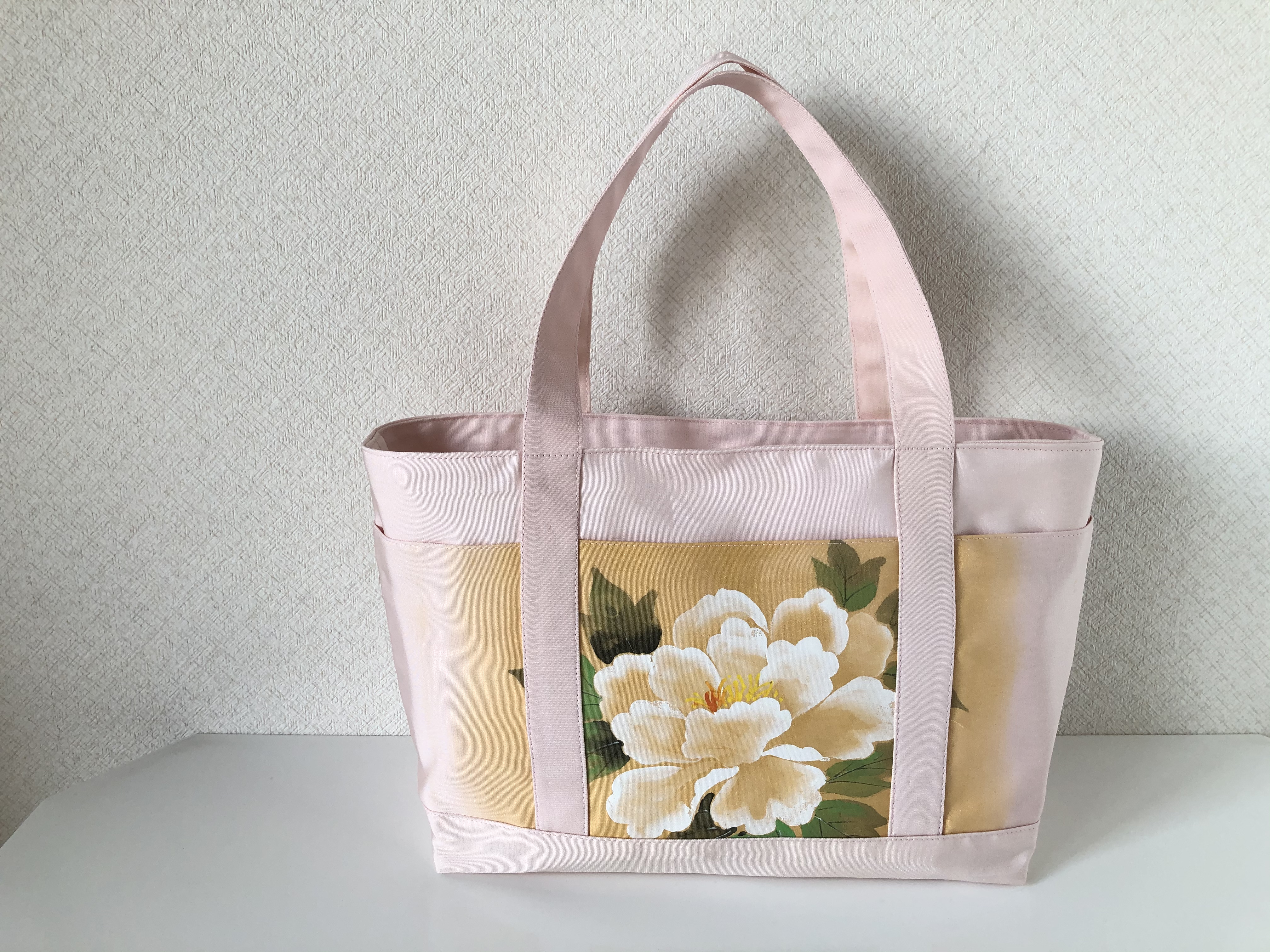 帯バッグ ポケットいっぱいトートバッグ Iichi ハンドメイド クラフト作品 手仕事品の通販