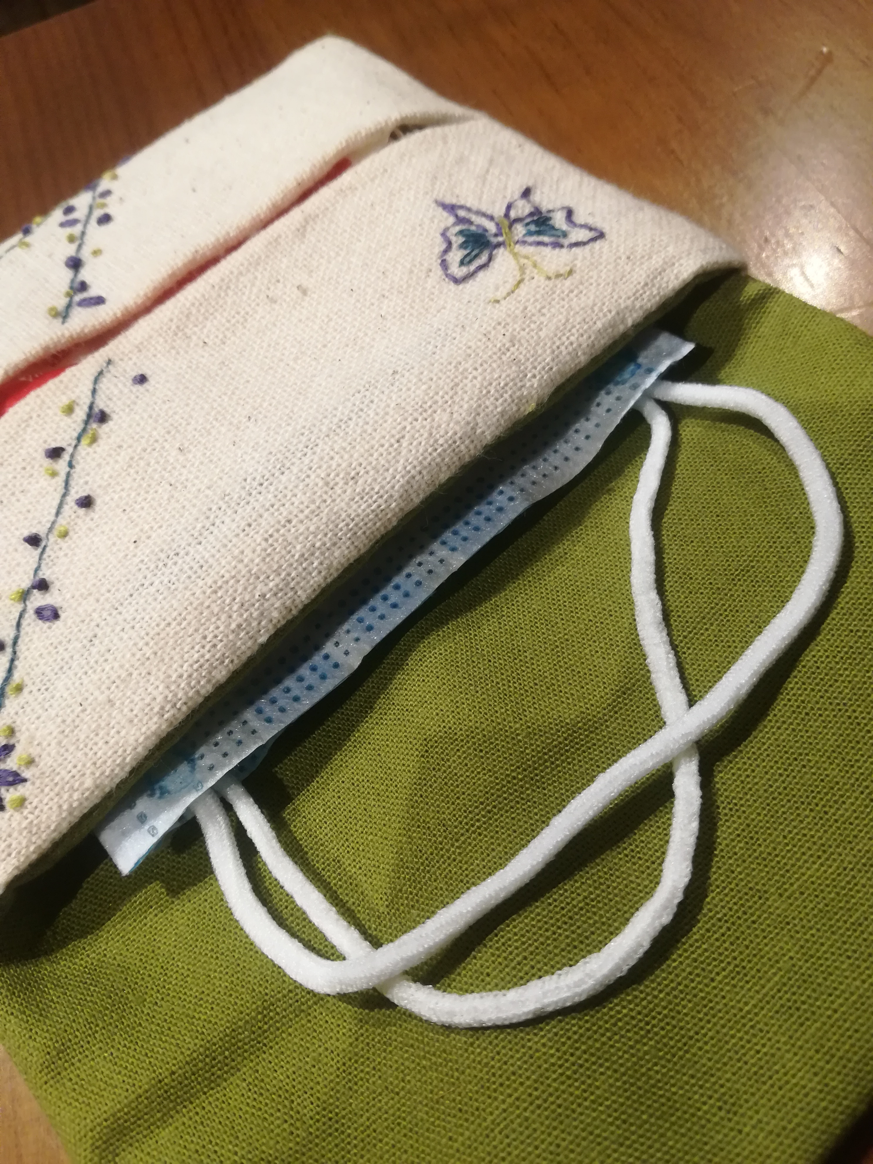 手刺繍 マスクケースとティッシュケース Iichi ハンドメイド クラフト作品 手仕事品の通販