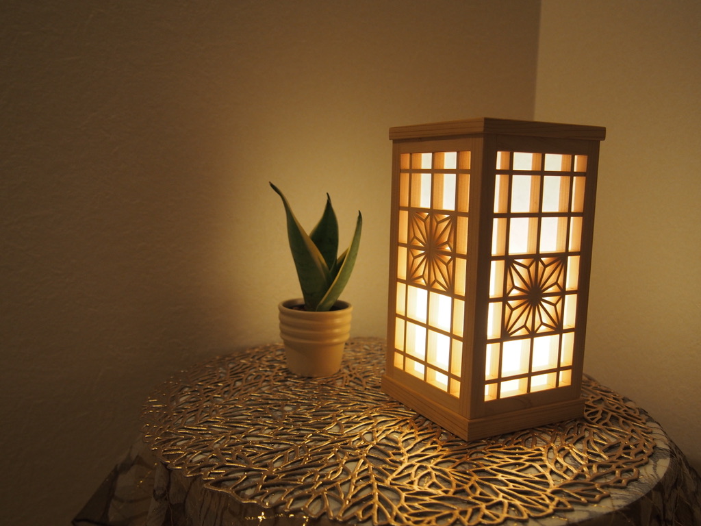 ランプシェード 麻の葉 組子細工インテリア Iichi ハンドメイド クラフト作品 手仕事品の通販