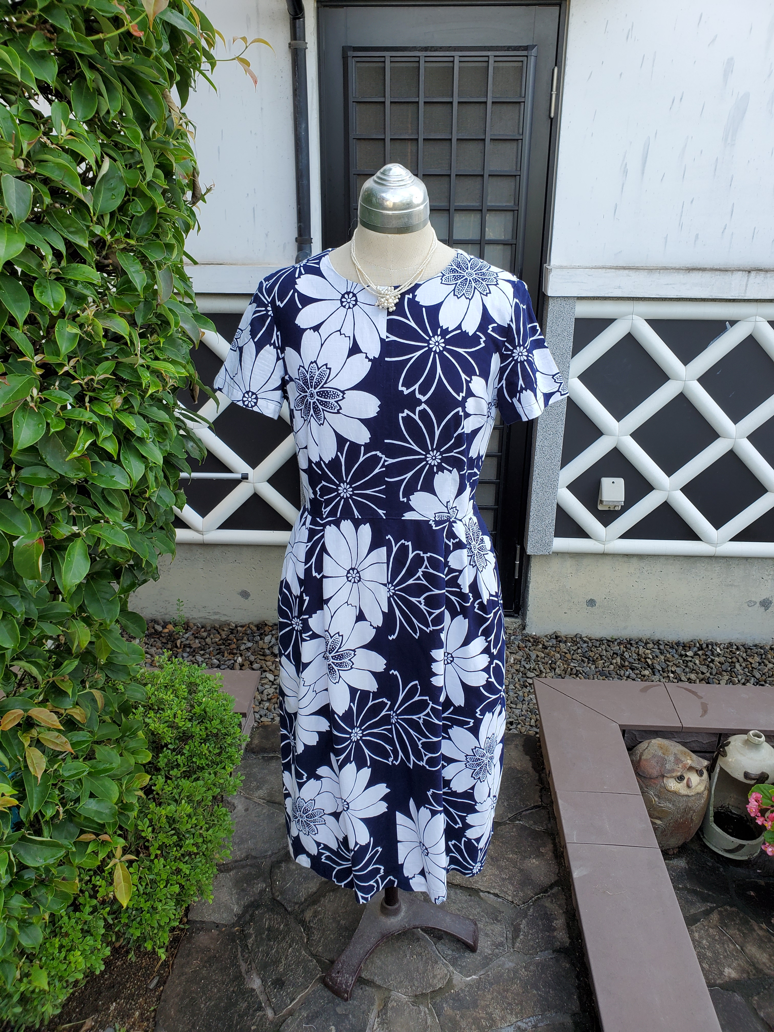 着物リメイク 手作り かわいい花柄 浴衣 ワンピース Iichi ハンドメイド クラフト作品 手仕事品の通販