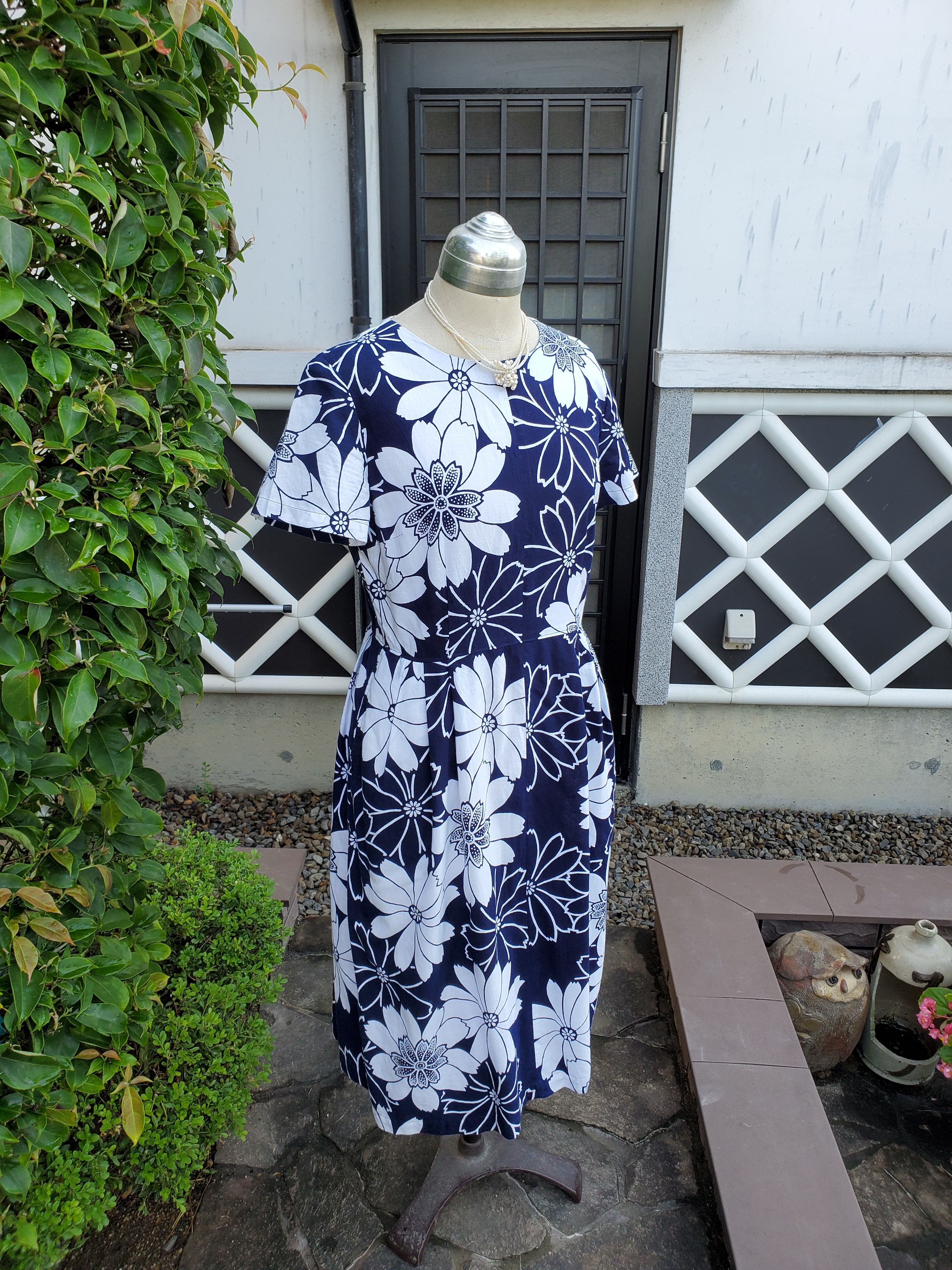 着物リメイク 手作り かわいい花柄 浴衣 ワンピース Iichi ハンドメイド クラフト作品 手仕事品の通販
