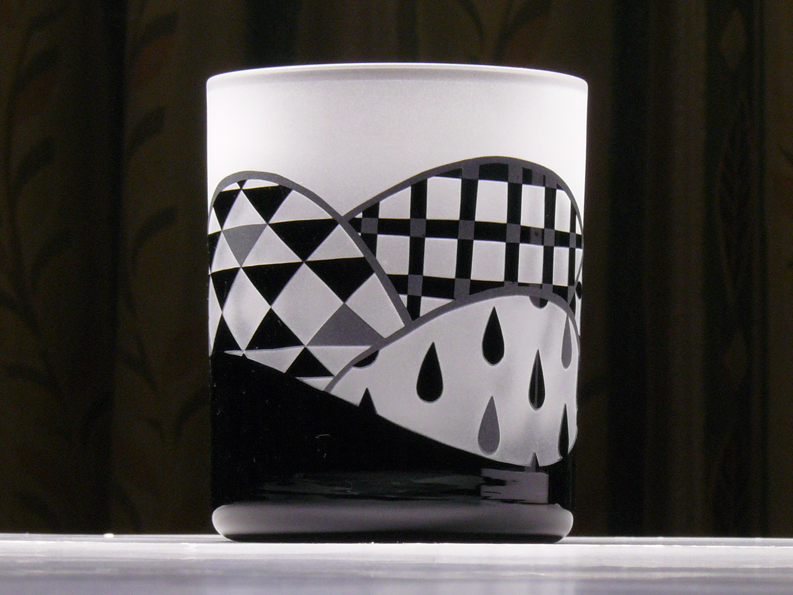 幾何学模様の丘 モノトーンフリーグラス B 1個 Iichi ハンドメイド クラフト作品 手仕事品の通販