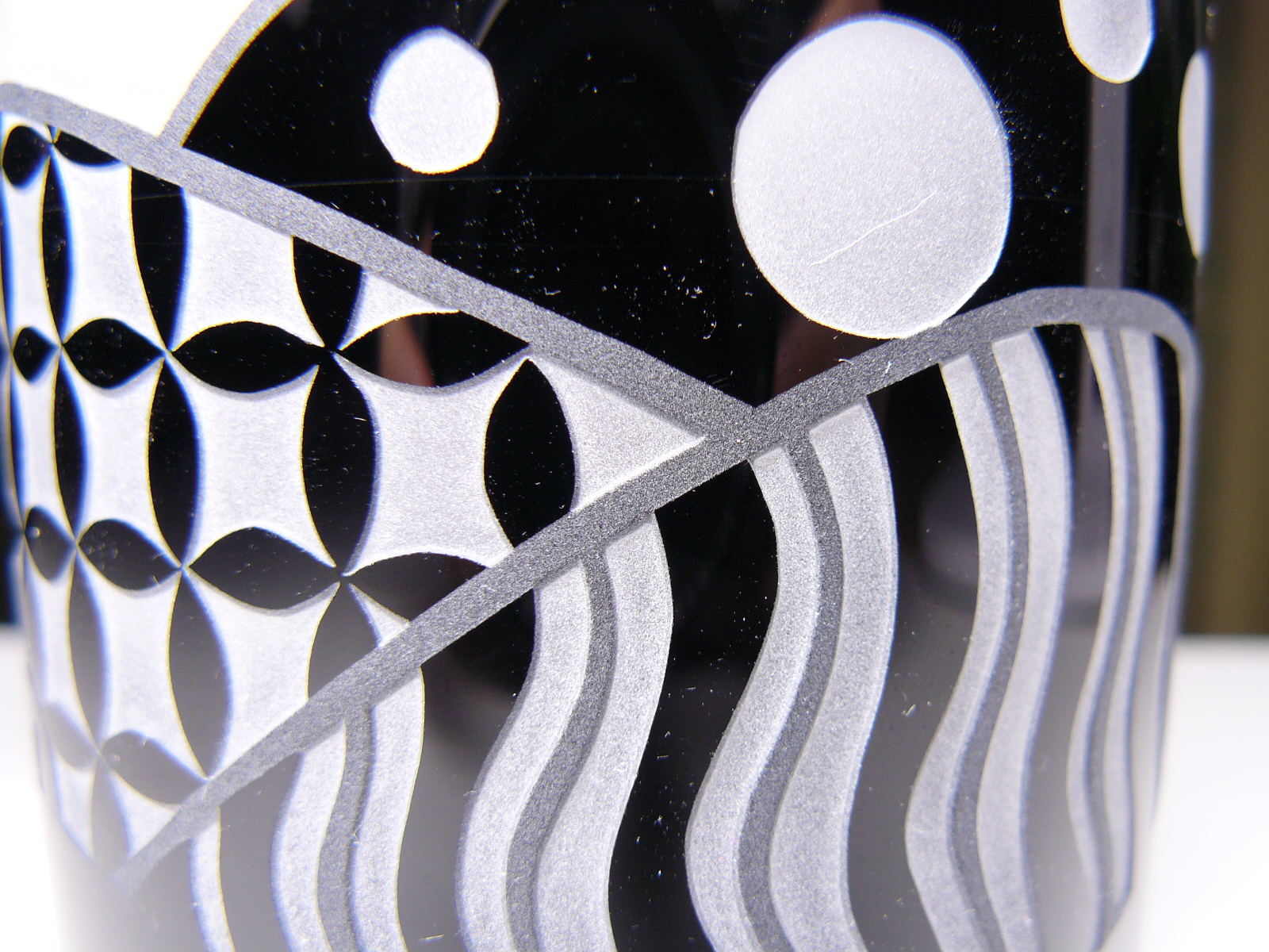 幾何学模様の丘 モノトーンフリーグラス B 1個 Iichi ハンドメイド クラフト作品 手仕事品の通販