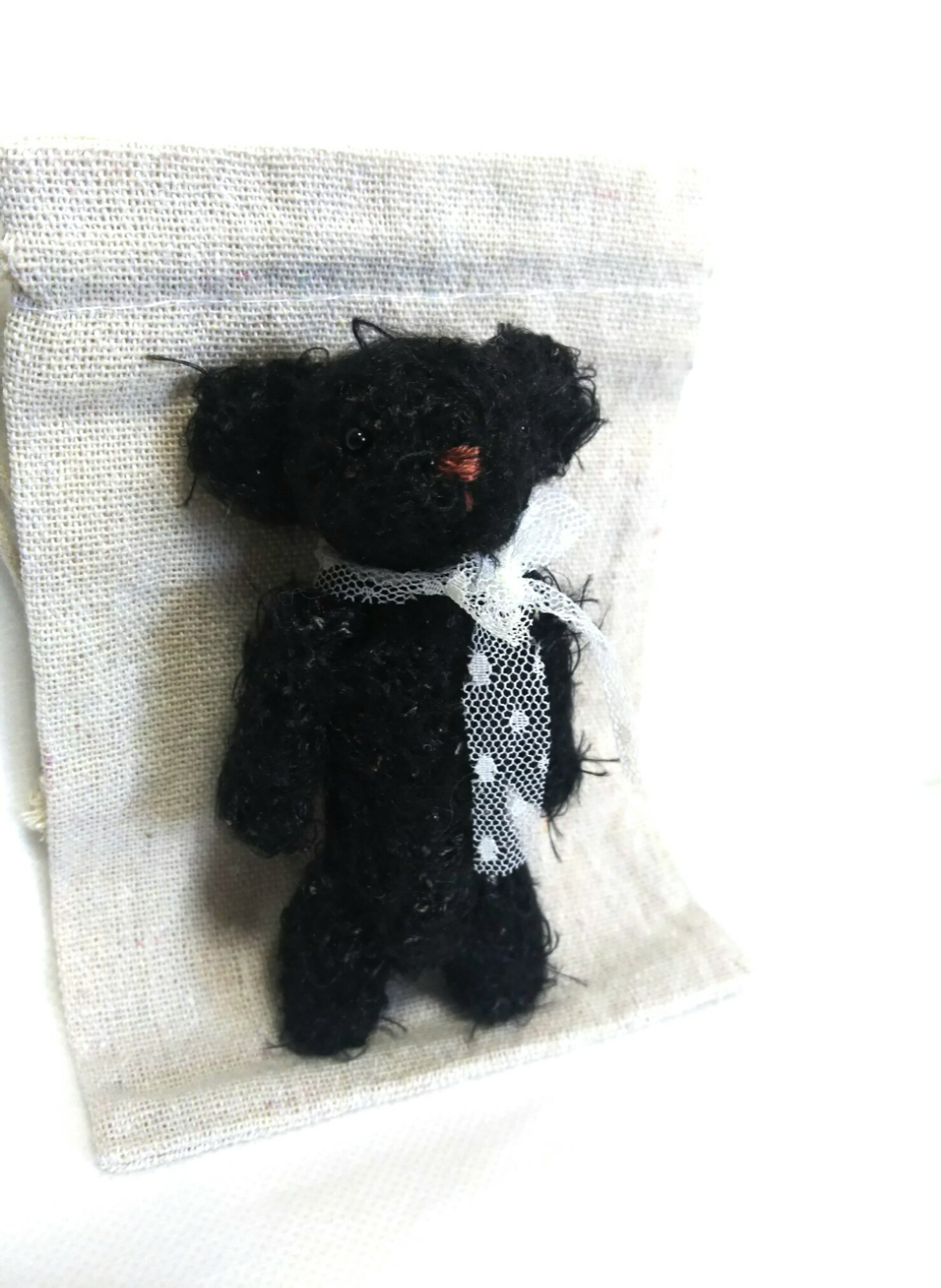 黒い編みぐるみ クマさん Iichi ハンドメイド クラフト作品 手仕事品の通販