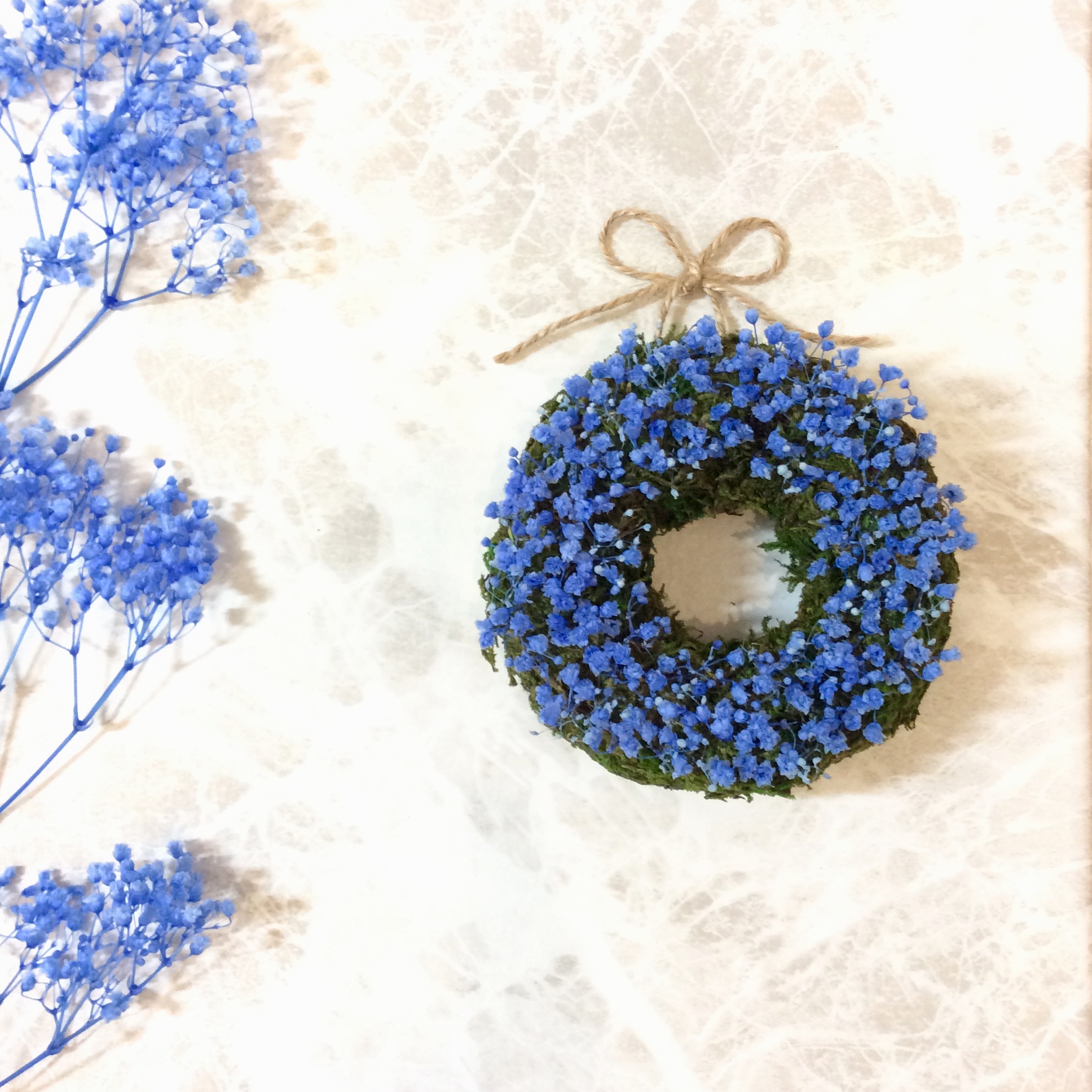 プリザーブドフラワーで作る かすみ草ミニリース Iichi ハンドメイド クラフト作品 手仕事品の通販