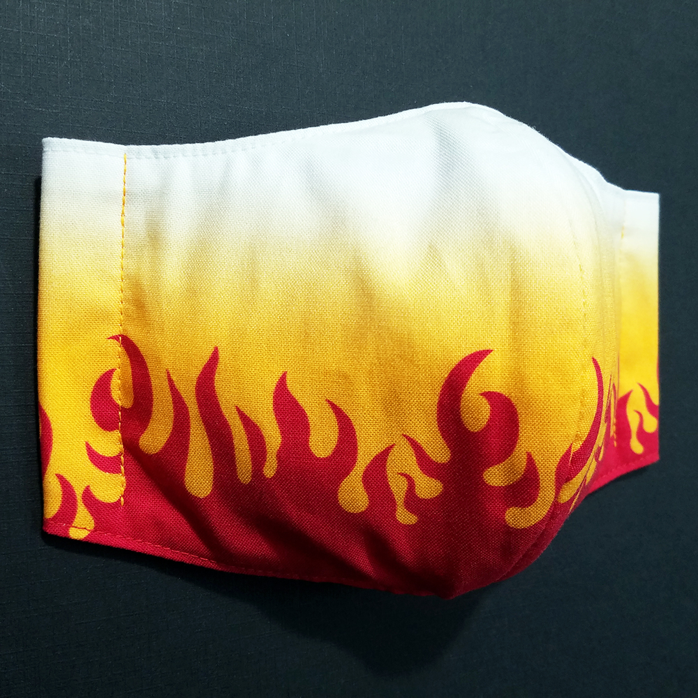 R 000 フェイス 立体 布 インナー マスク ハンドメイド 伝統 和柄 和風 かっこいい ファイヤー パターン Iichi ハンドメイド クラフト作品 手仕事品の通販