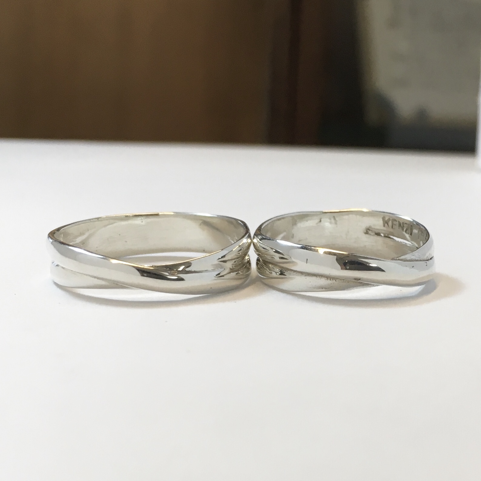ブランド品専門の silver 925 ハンドメイド 2点セット ペア 指輪 デザイン 純銀 - リング(指輪)