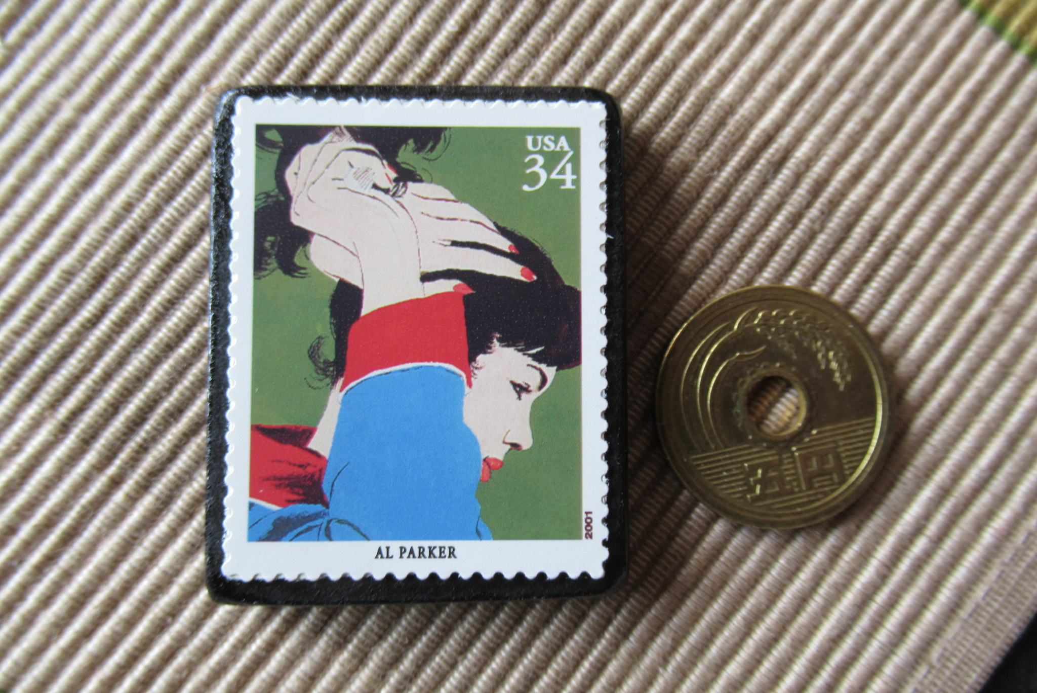 アメリカ イラスト切手ブローチ 6480 Iichi ハンドメイド クラフト作品 手仕事品の通販
