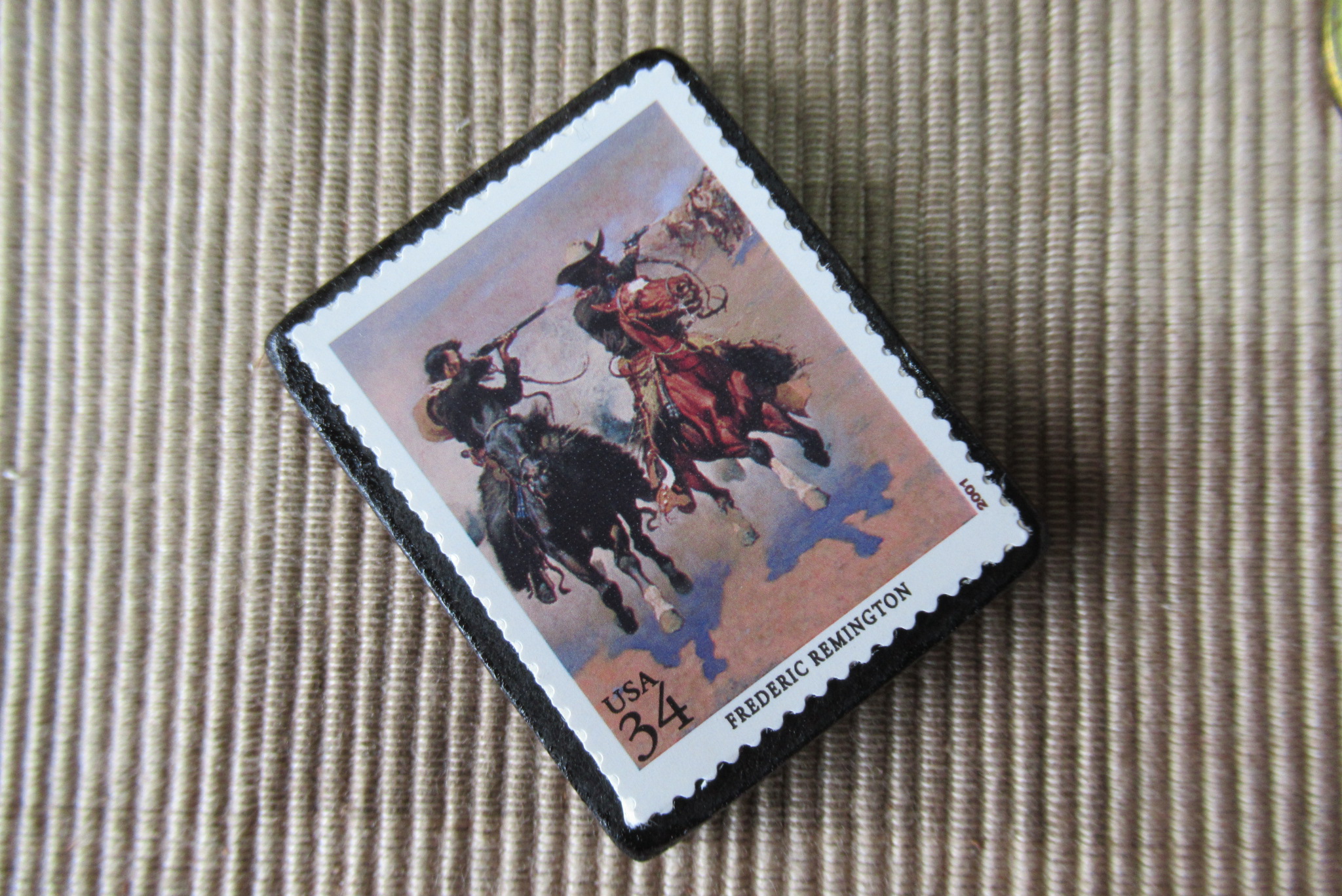アメリカ イラスト切手ブローチ 6481 Iichi ハンドメイド クラフト作品 手仕事品の通販