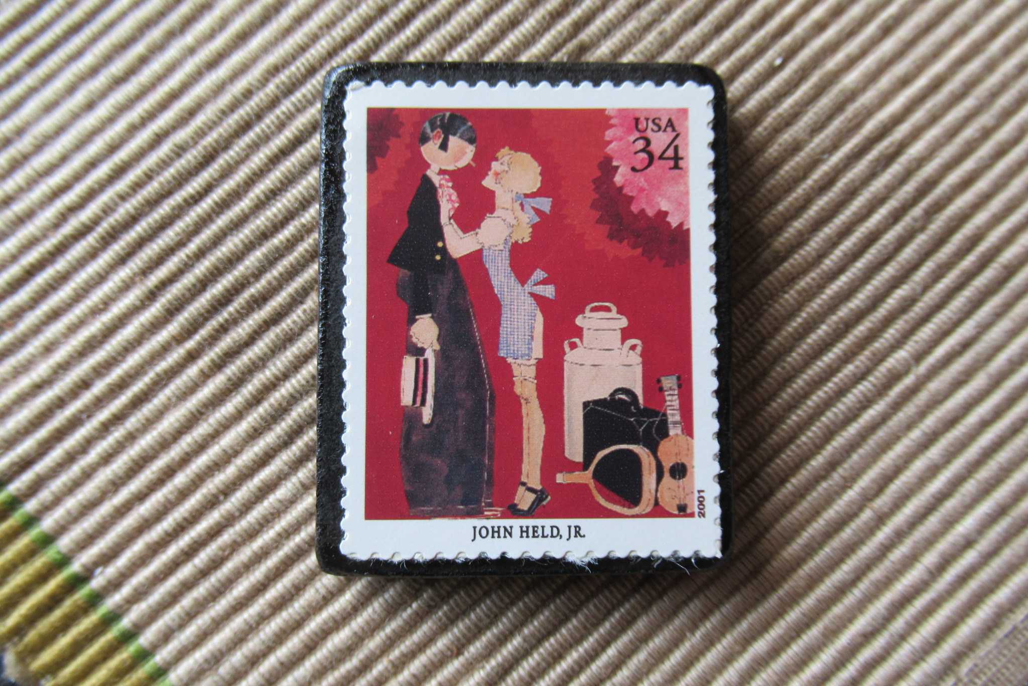 アメリカ イラスト切手ブローチ 6485 Iichi ハンドメイド クラフト作品 手仕事品の通販