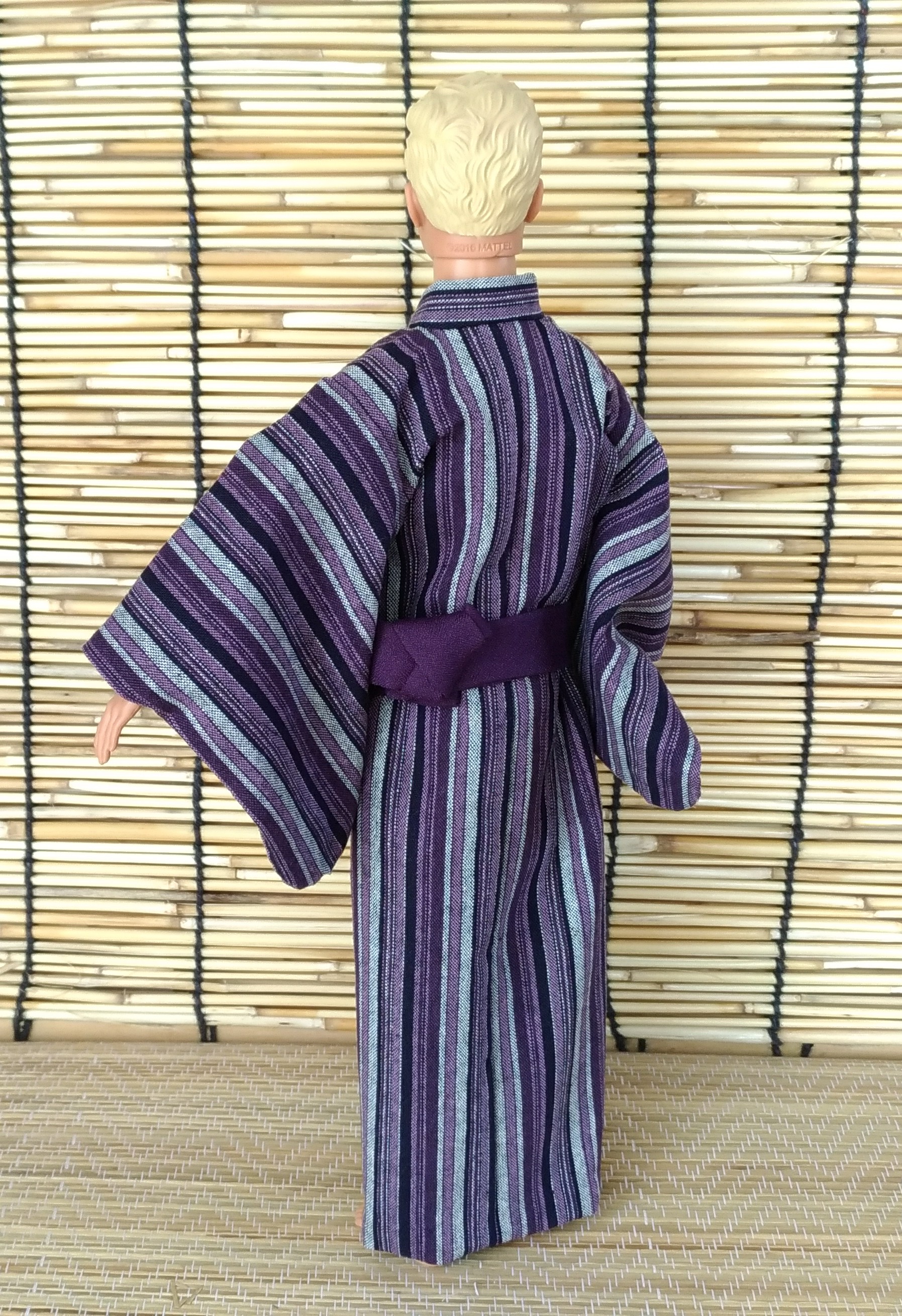 滝縞の浴衣…紫」30cm男子ドール着物 | iichi ハンドメイド・クラフト 