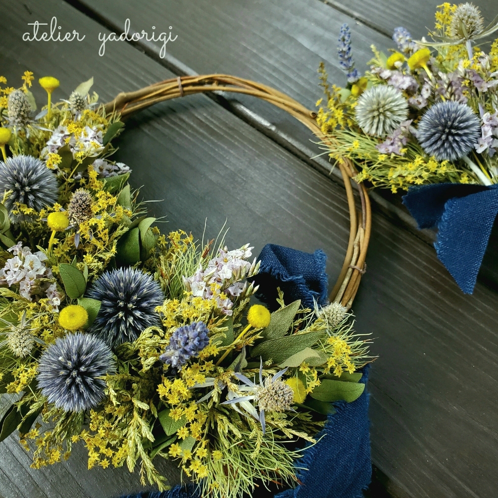 北欧の森の花籠リース ミニスワッグ Iichi ハンドメイド クラフト作品 手仕事品の通販