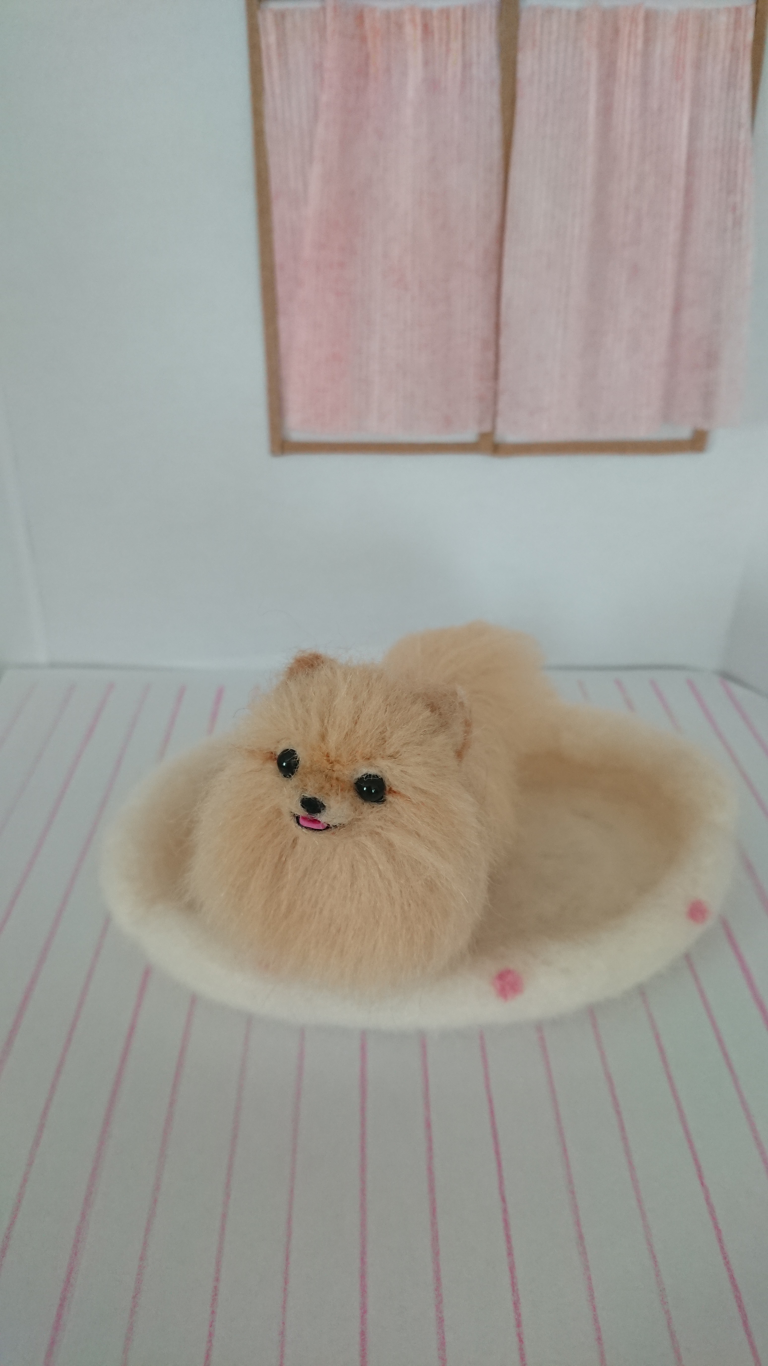 にっこりポメラニアン羊毛フェルト Iichi ハンドメイド クラフト作品 手仕事品の通販