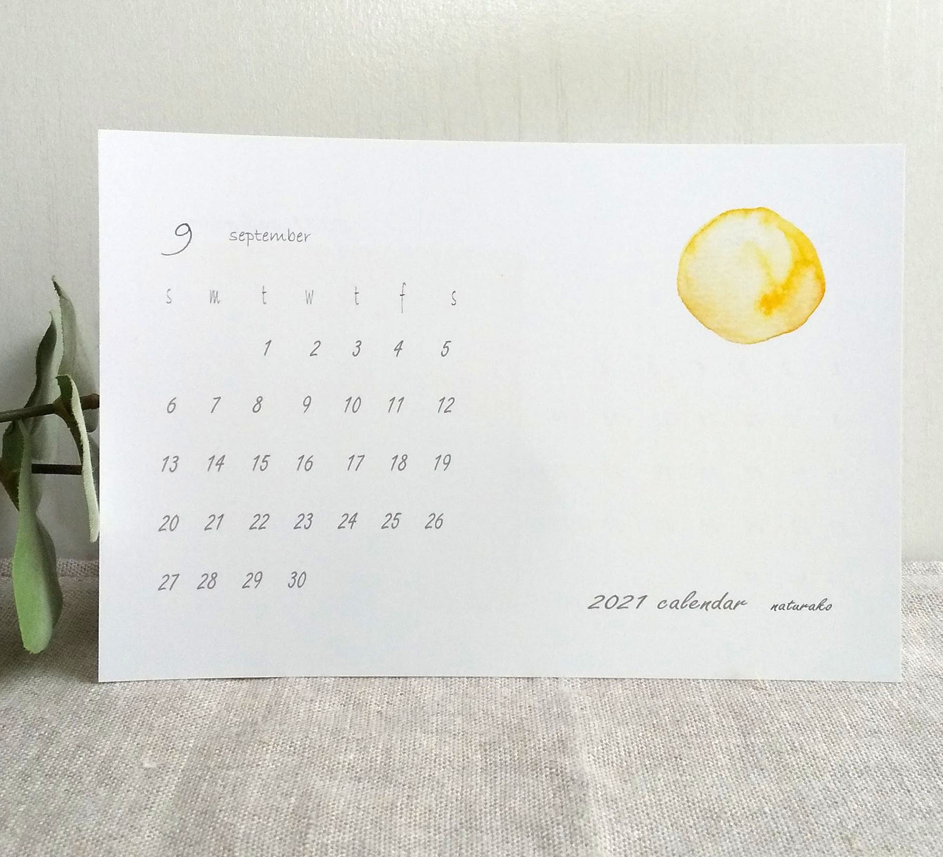 21 カレンダー ポストカードサイズ 月ごと 水彩画 ナチュラコ 癒やし 21年 令和3年 Iichi ハンドメイド クラフト作品 手仕事品の通販
