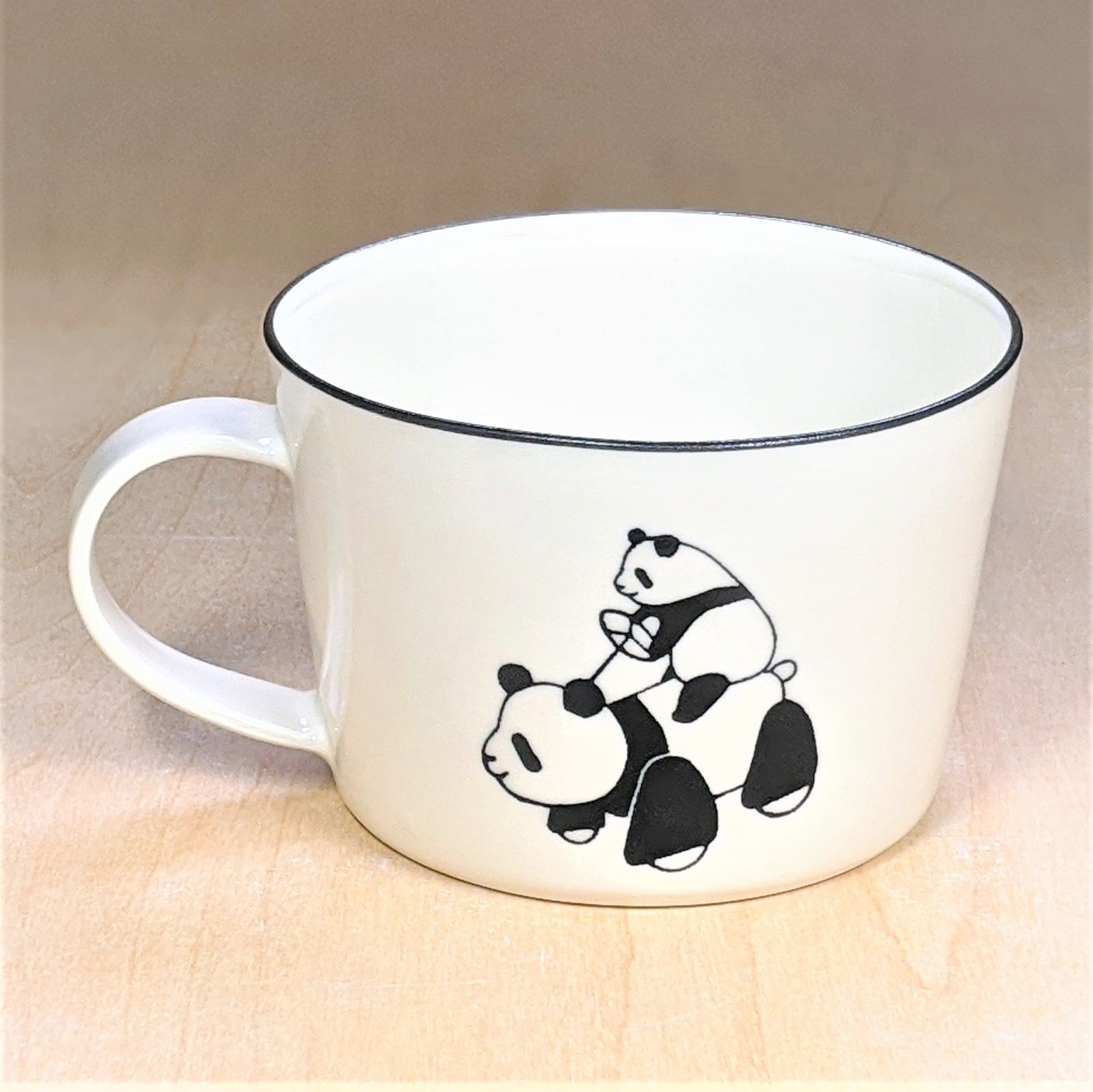 パンダスープカップ 自転車とパンダカー Iichi ハンドメイド クラフト作品 手仕事品の通販