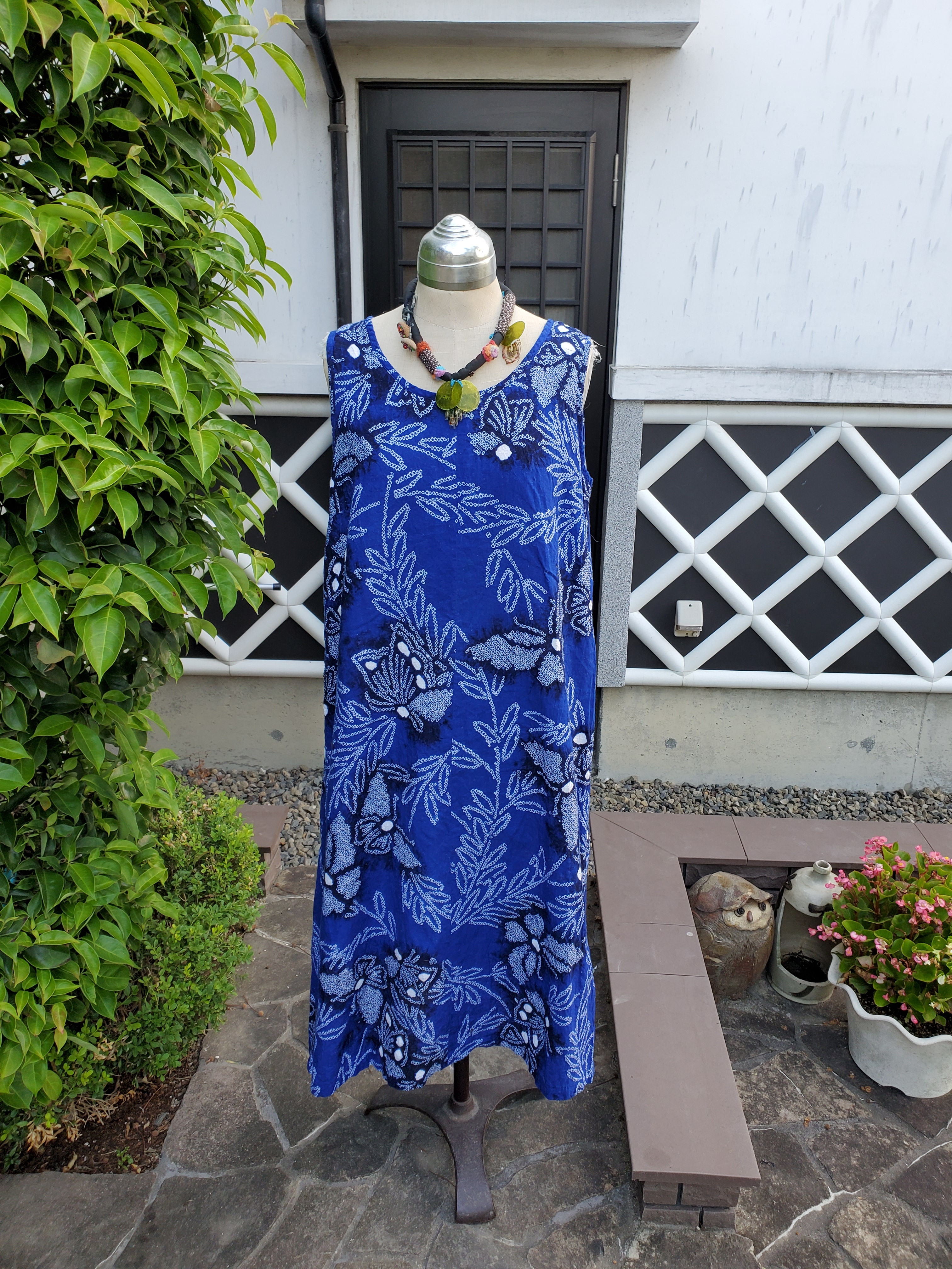 着物リメイク 手作り 素敵な色柄 涼しい 有松絞り ワンピース Iichi ハンドメイド クラフト作品 手仕事品の通販
