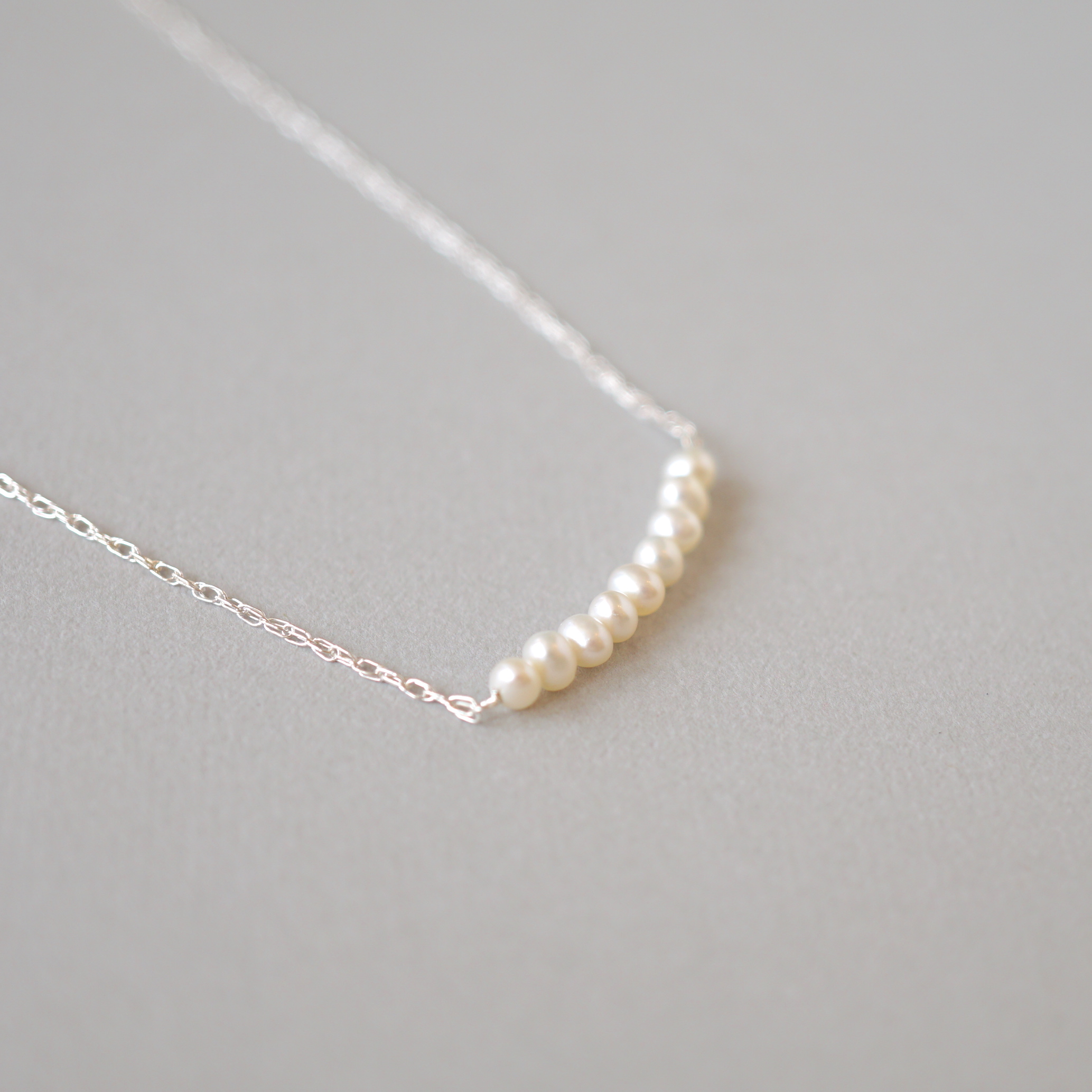 Silver925 淡水パールラインネックレス Tm N052 Iichi ハンドメイド クラフト作品 手仕事品の通販