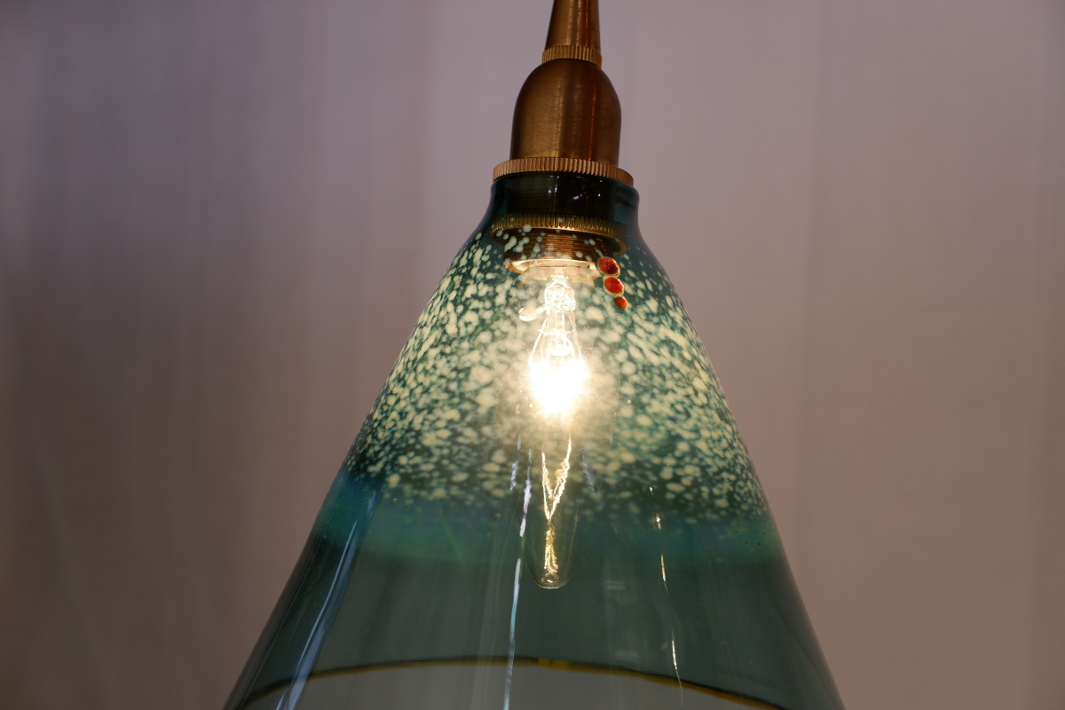 耐熱ガラスのランプシェード 2 グリーン Iichi ハンドメイド クラフト作品 手仕事品の通販