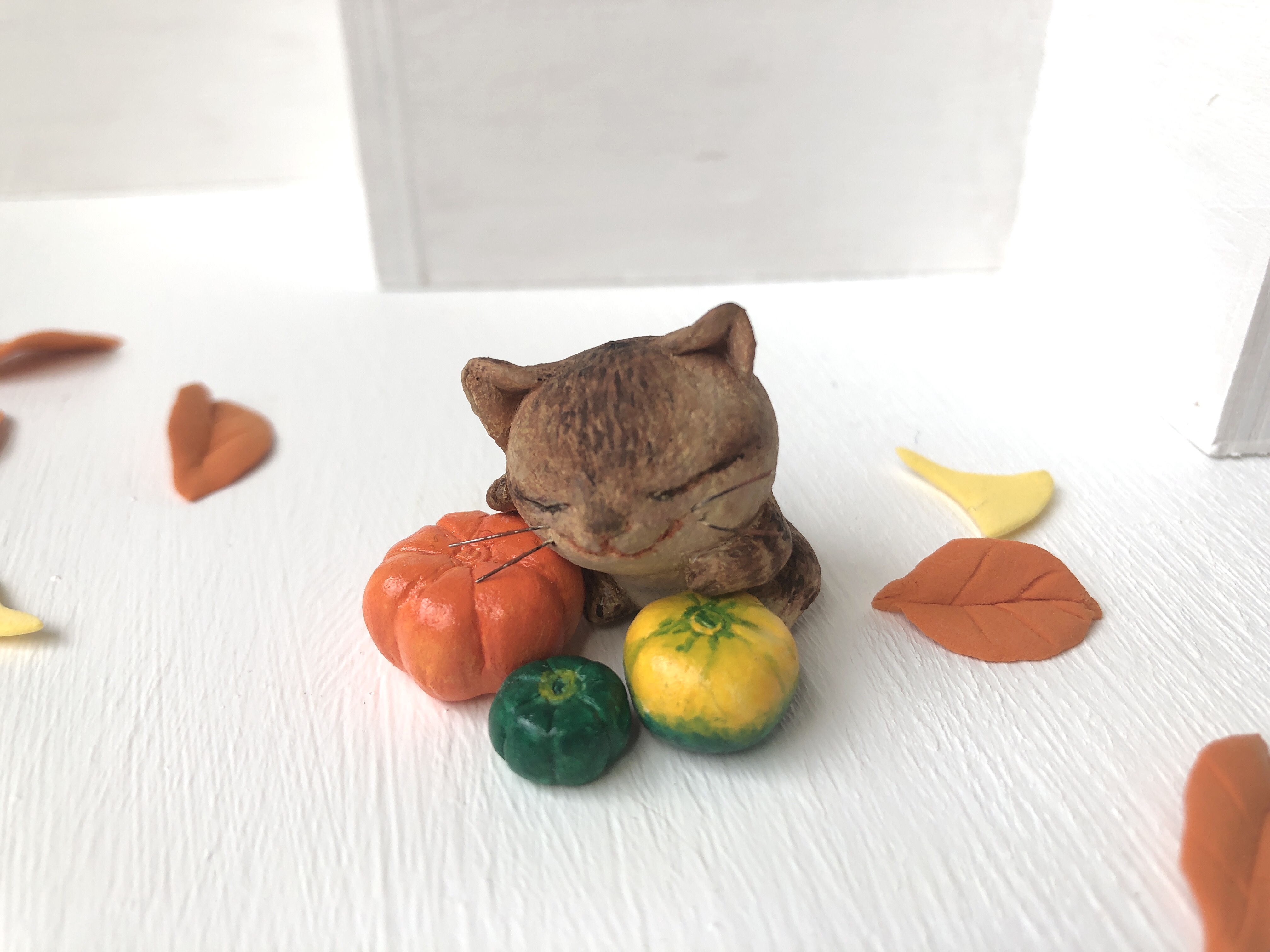 再販》カボチャでうたた寝猫さん 受注制作  iichi ハンドメイド 