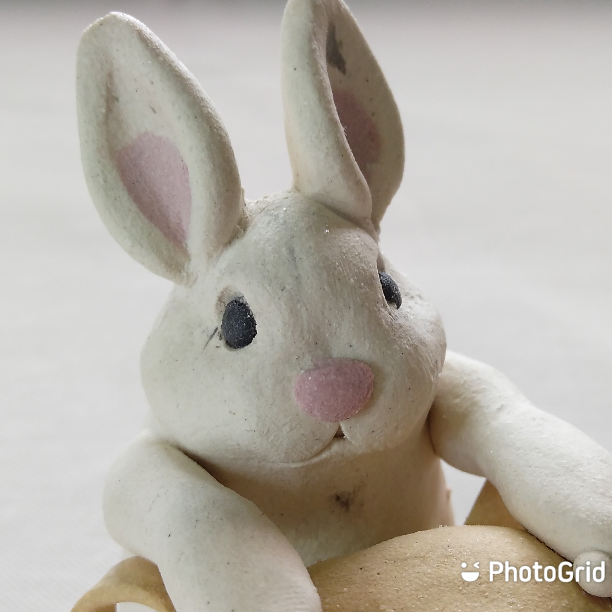 陶人形 ウサギとリュック Iichi ハンドメイド クラフト作品 手仕事品の通販