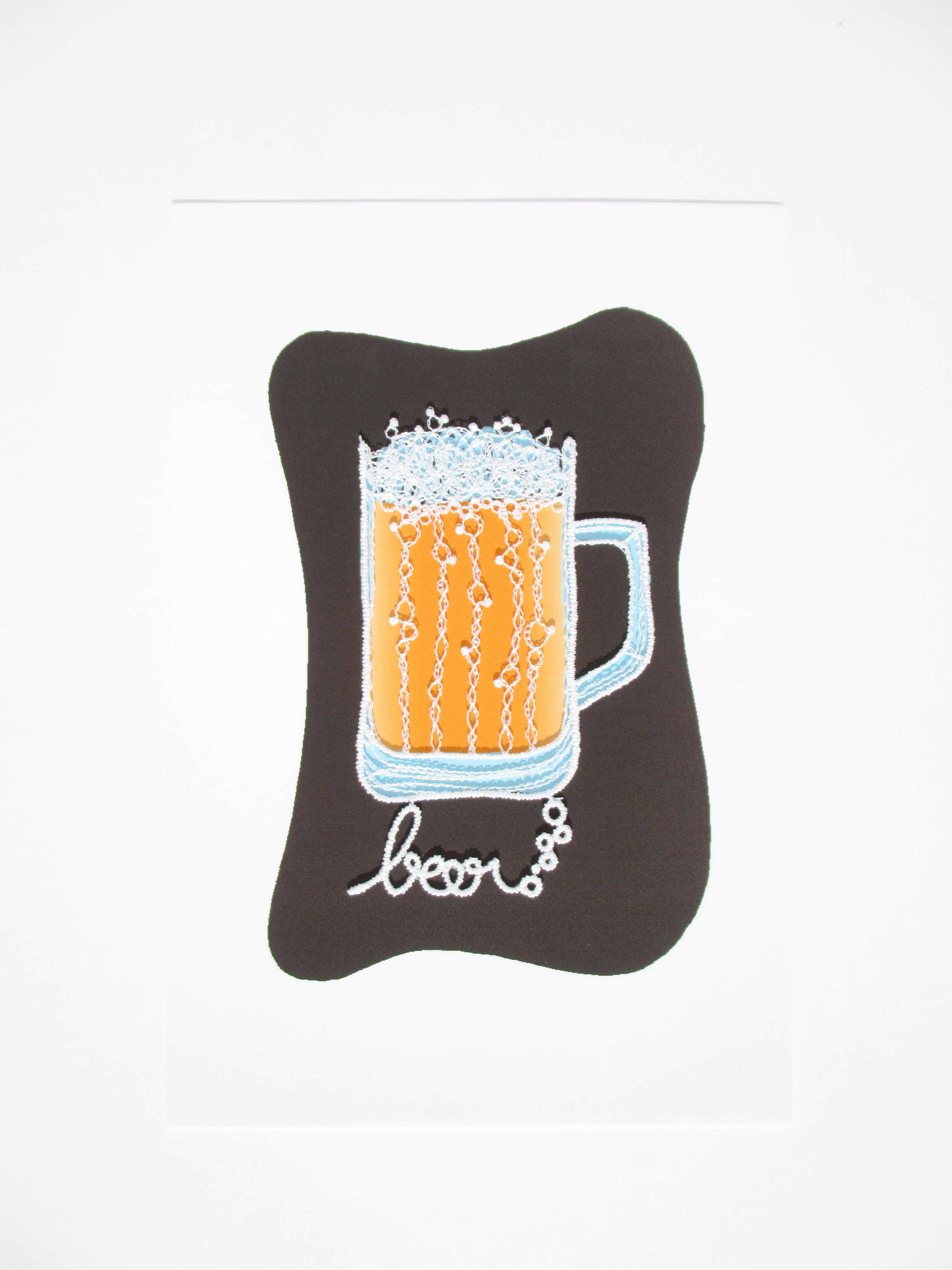 刺繍カード 来年も ビール Iichi ハンドメイド クラフト作品 手仕事品の通販