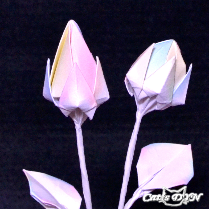 折り紙の薔薇の花束 レインボーローズを蕾から開花まで Iichi ハンドメイド クラフト作品 手仕事品の通販