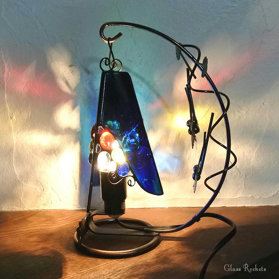 真夜中の葡萄 ぶどう ブドウ ステンドグラス 照明 テーブル ランプ スタンド Iichi ハンドメイド クラフト作品 手仕事品の通販