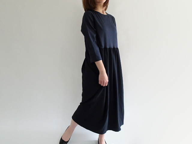 異素材切り替えロングワンピース Iichi ハンドメイド クラフト作品 手仕事品の通販