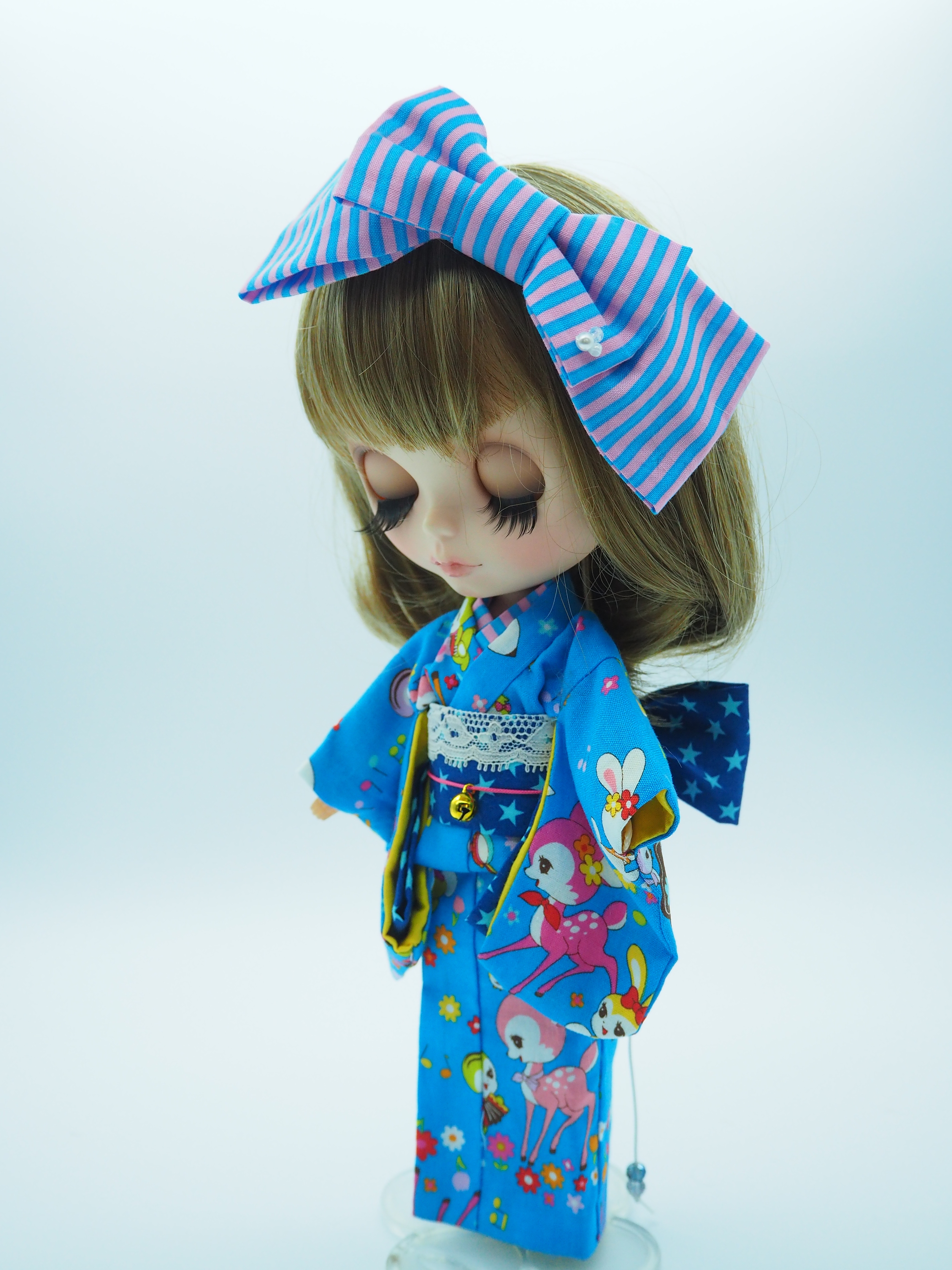 小鹿模様が可愛い人形用着物 ネオブライスsize Iichi ハンドメイド クラフト作品 手仕事品の通販